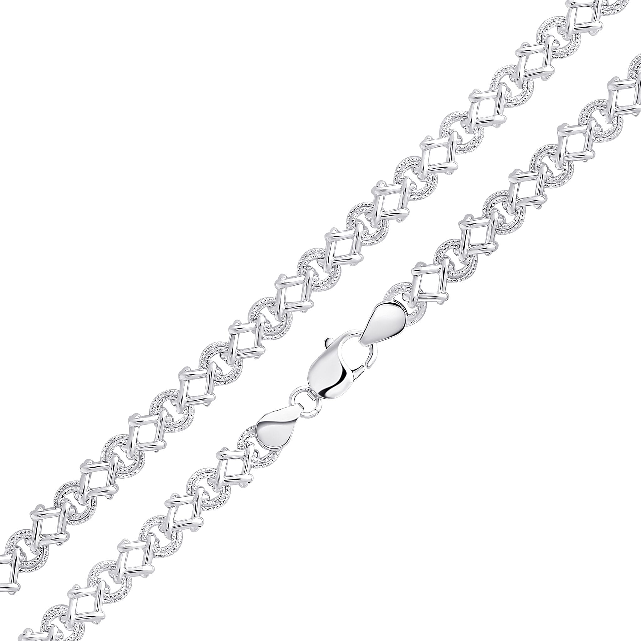 Silver 8mm Textured Circle Square