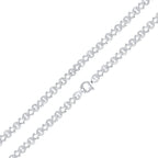 Silver 8mm Textured Circle Square Chain
