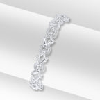 Silver 8mm Textured Circle Square Chain