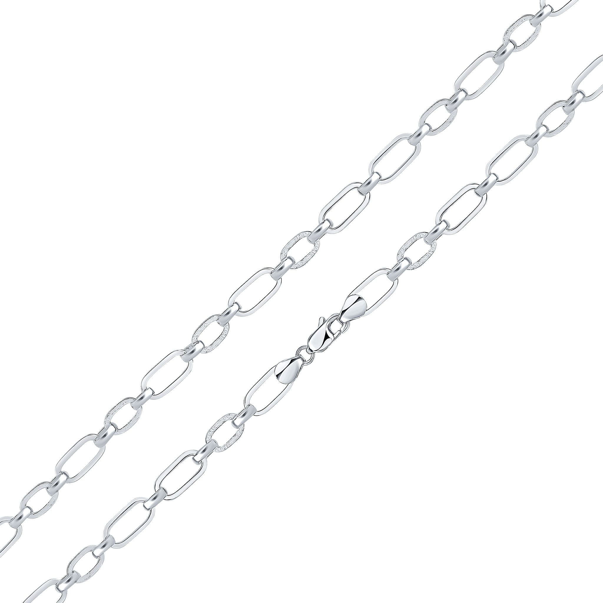 Silver 8mm Textured Oval