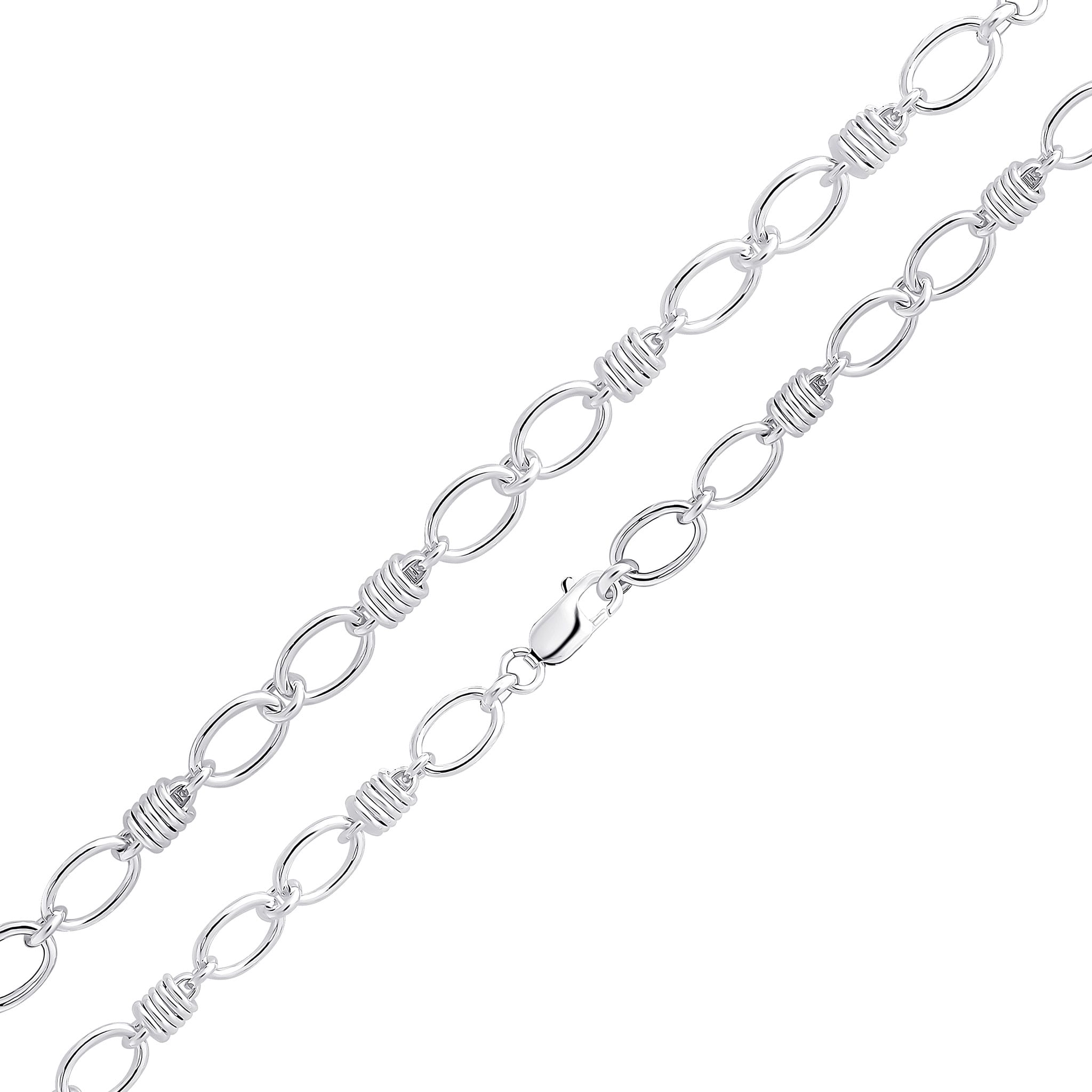 Silver 9.3mm Oval + Spring