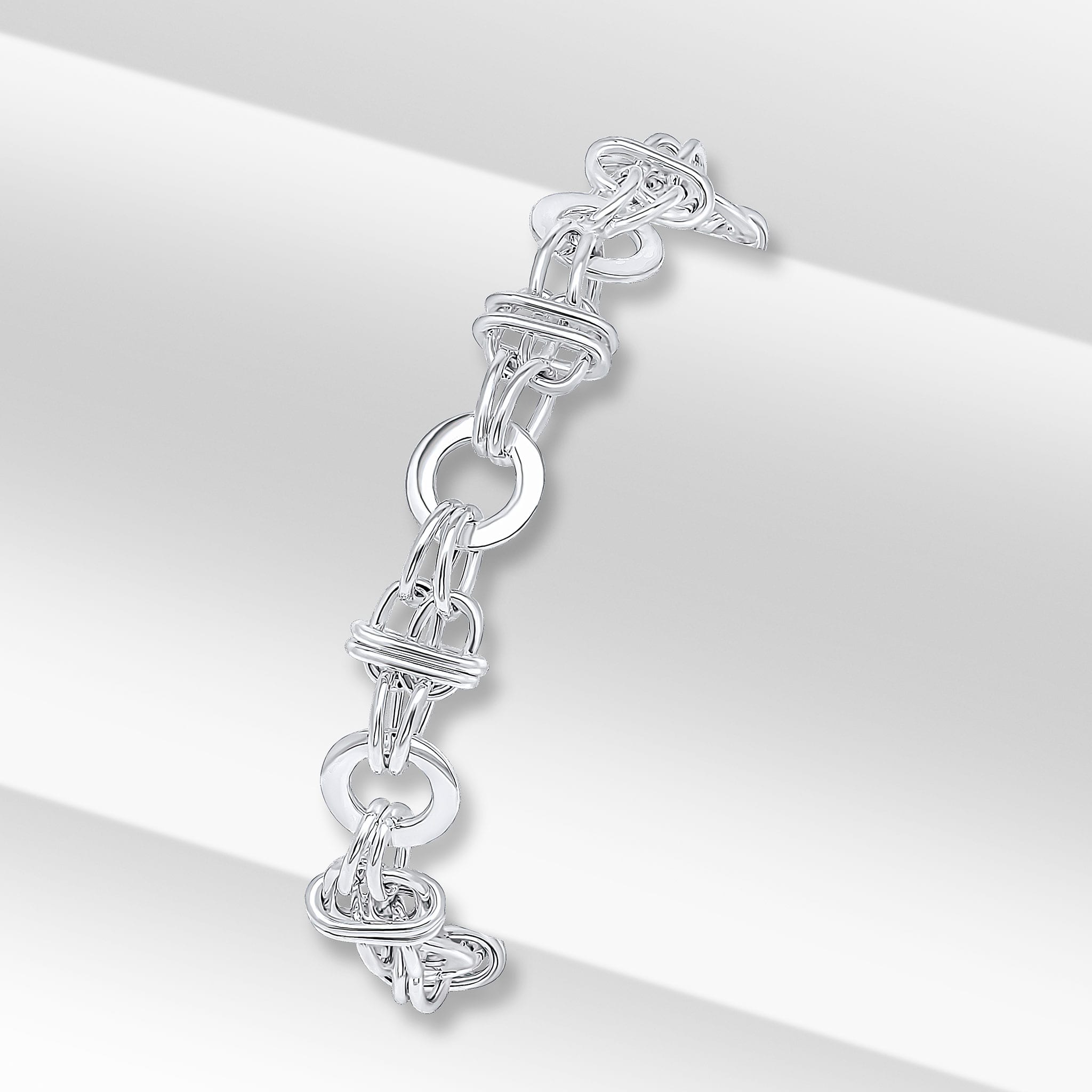 Silver 9mm Circle Multilink
