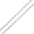 Silver 9mm Textured Oval Double Ring