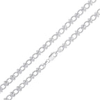 Silver 9mm Textured Oval Double Ring Chain