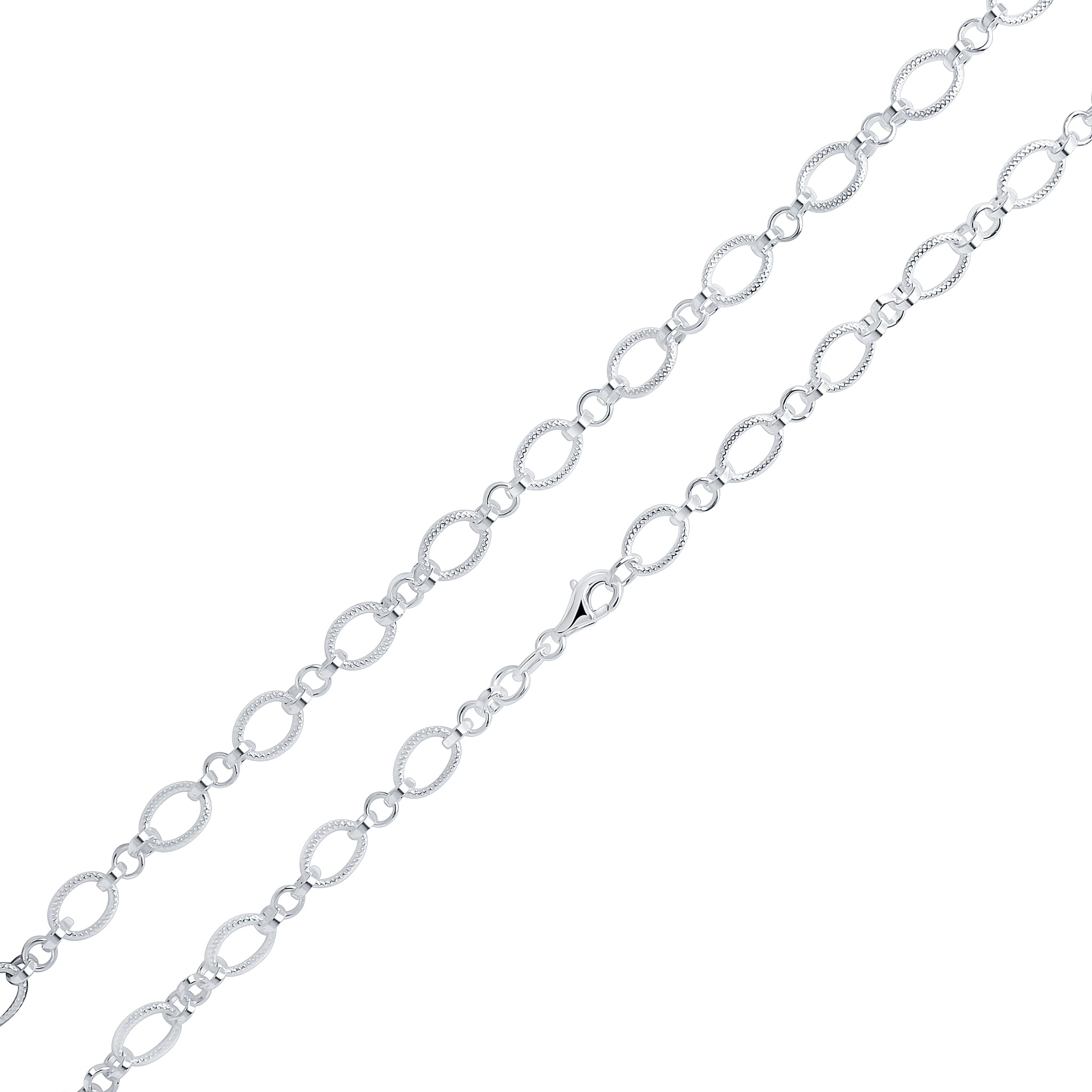 Silver Textured Oval