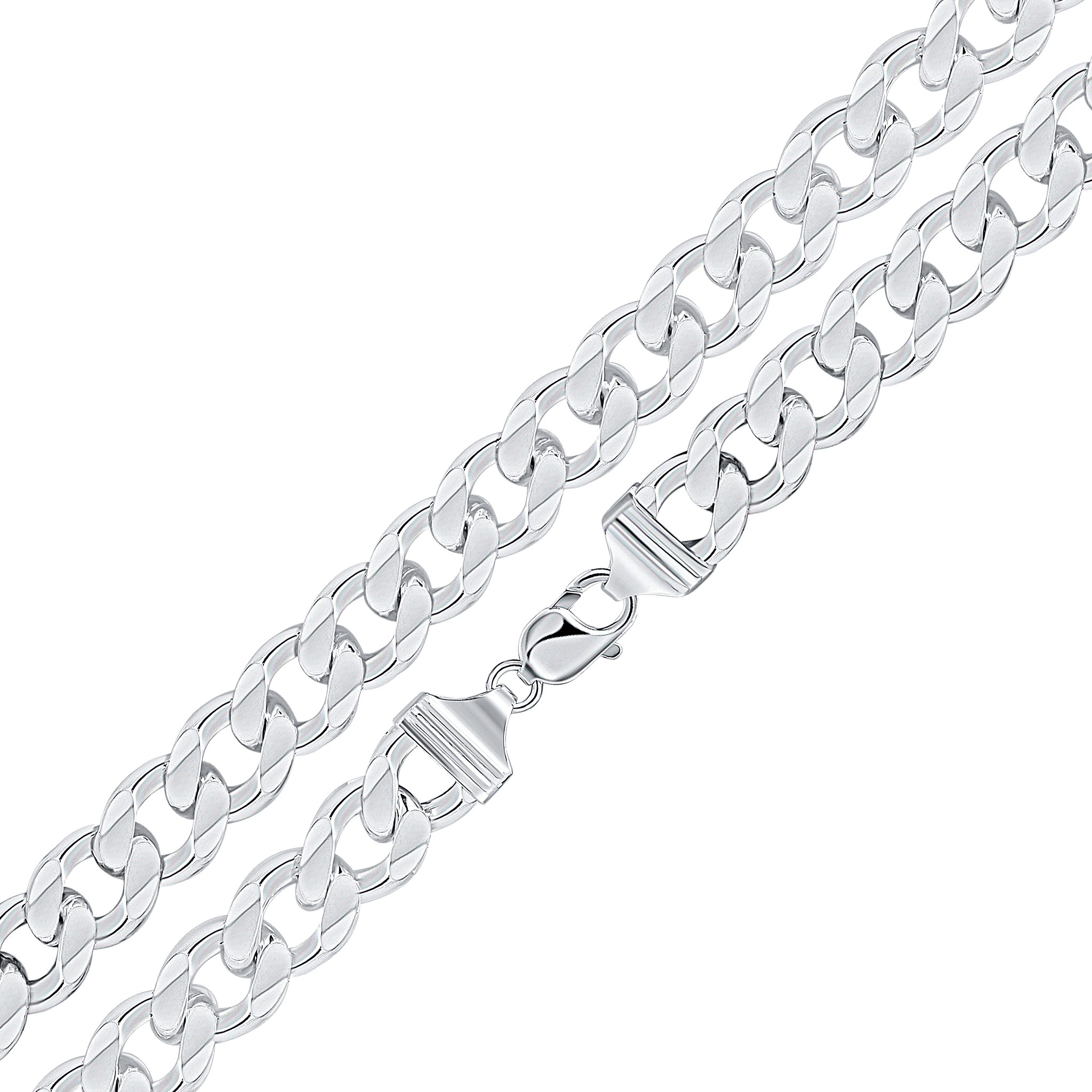 925 Sterling Silver 13mm Heavy Gents Curb Chain Bracelet 8.5"