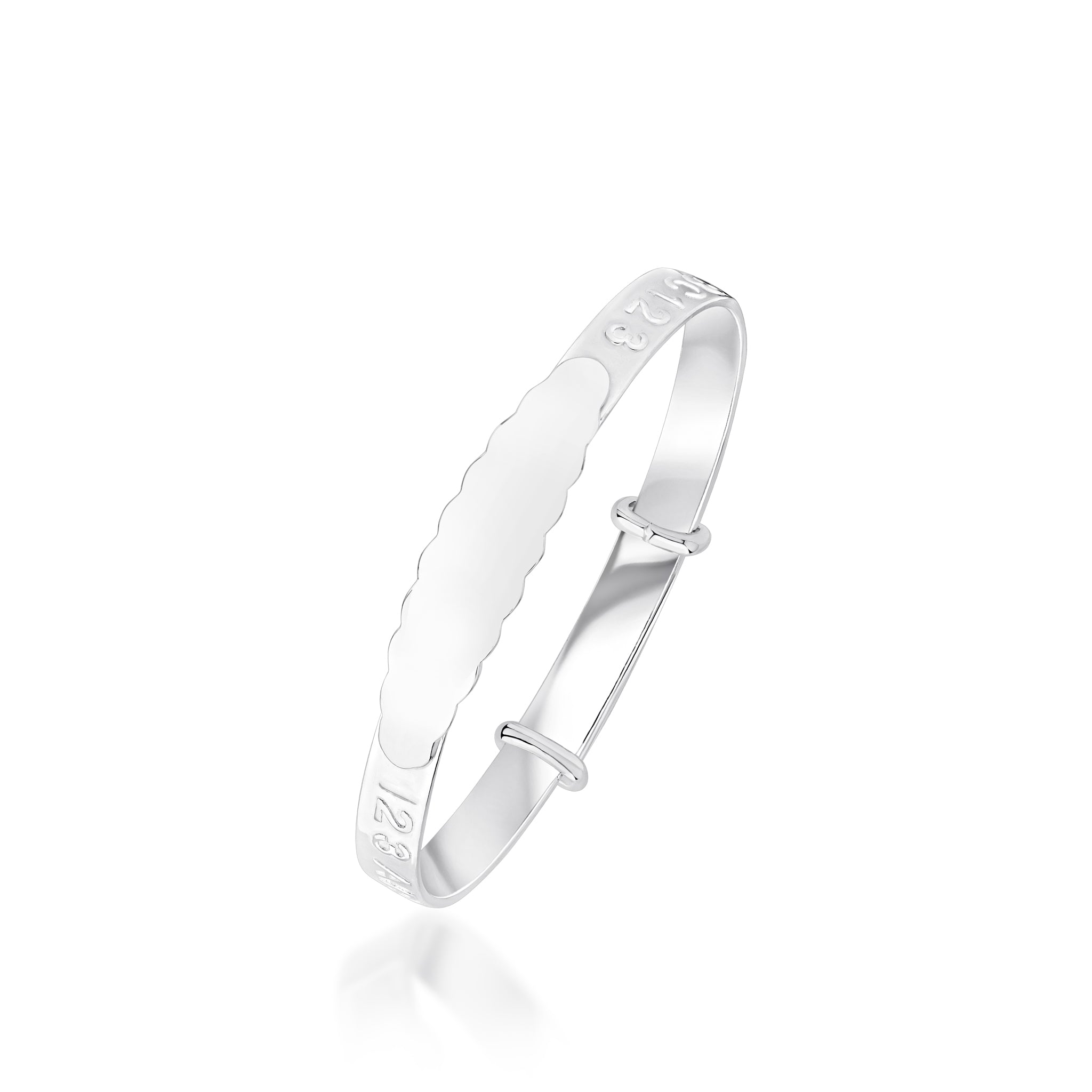 Silver Abc123 Baby Bangle