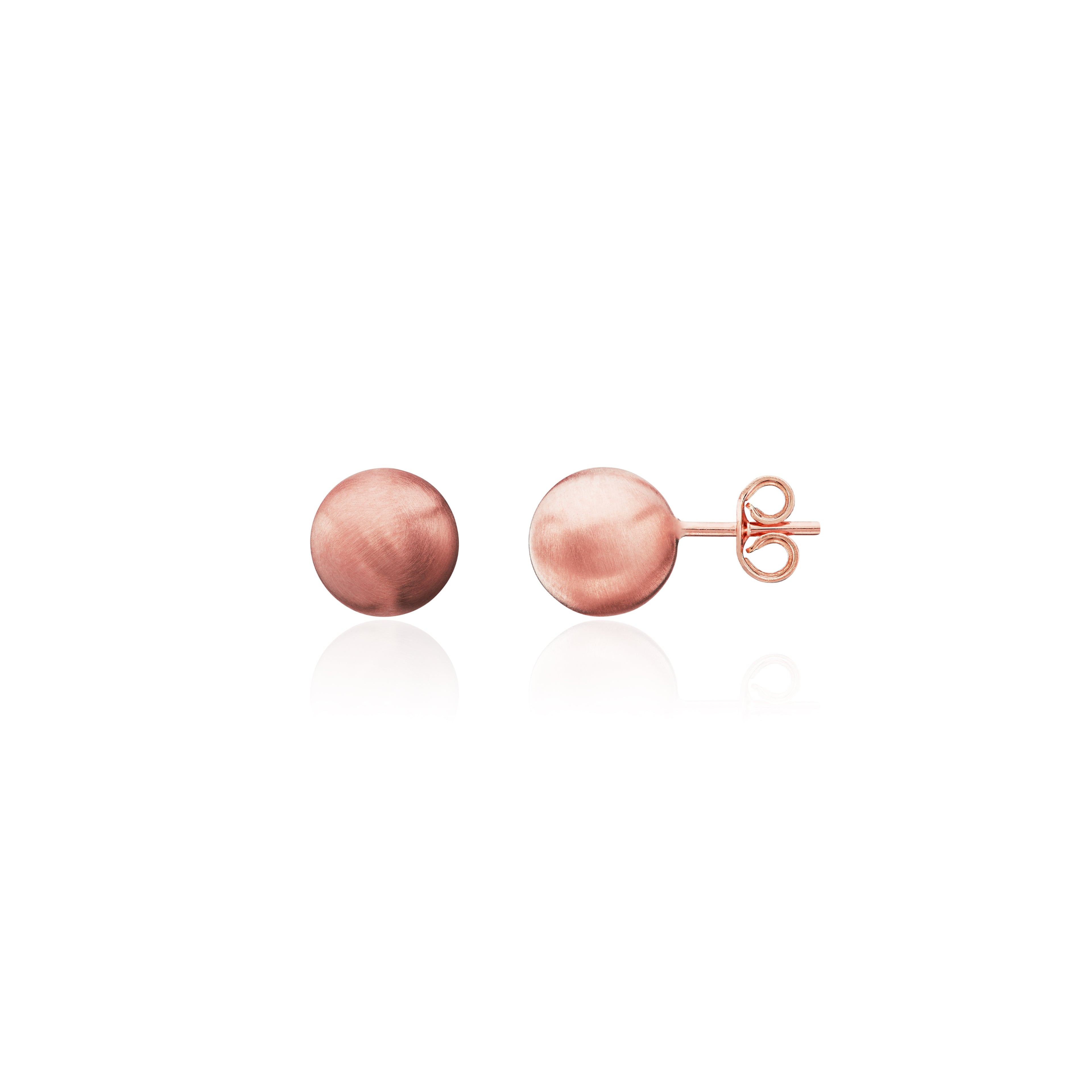 9ct rose gold Satin 6mm Ball Stud Earrings