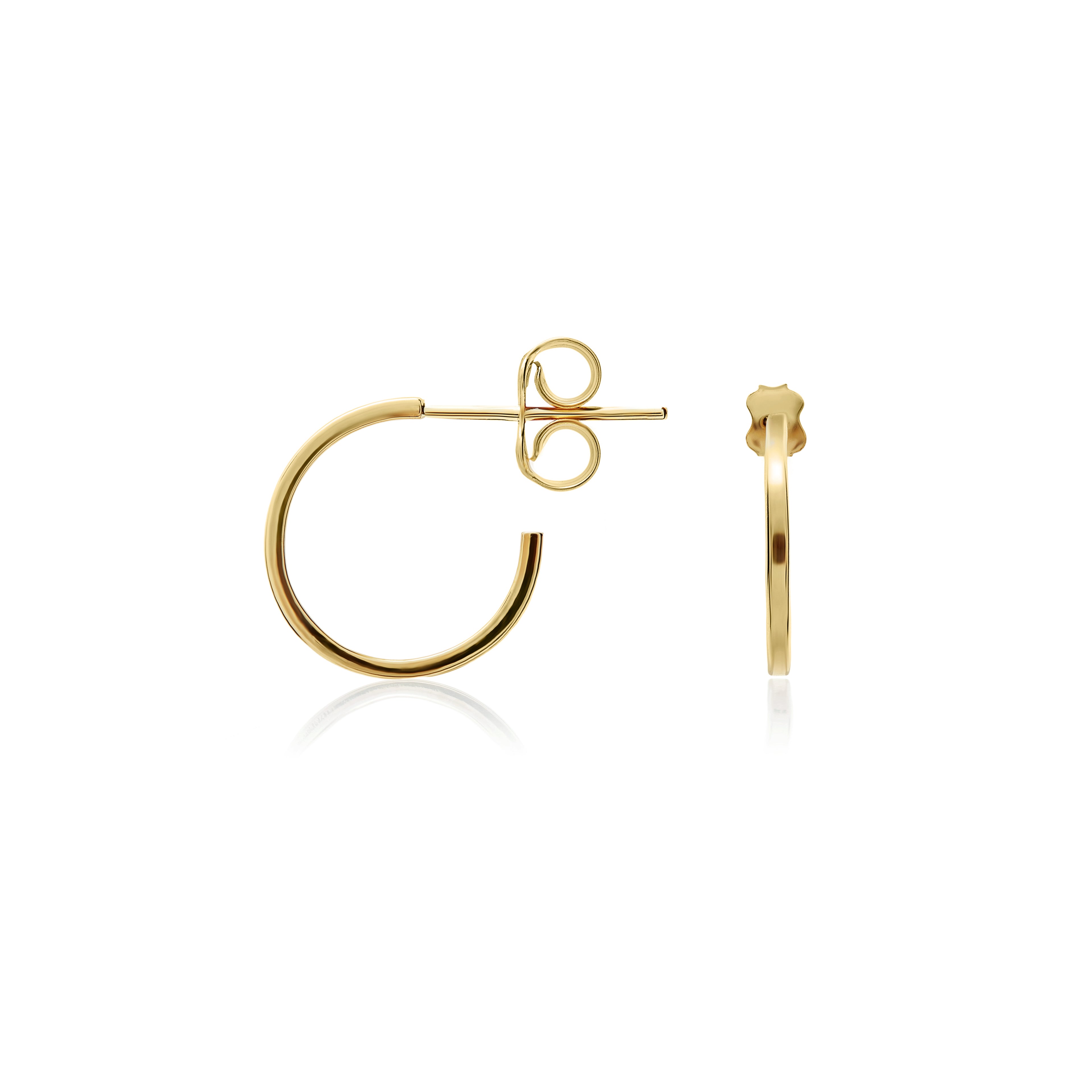 9ct Yellow Gold Peg & Scroll Hoop Earrings