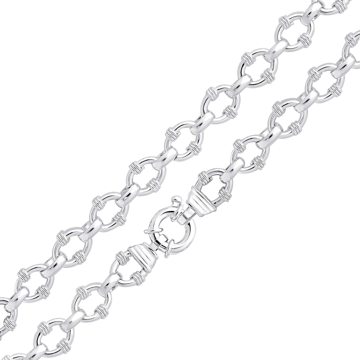 Silver 12.8mm Belted Oval 1
