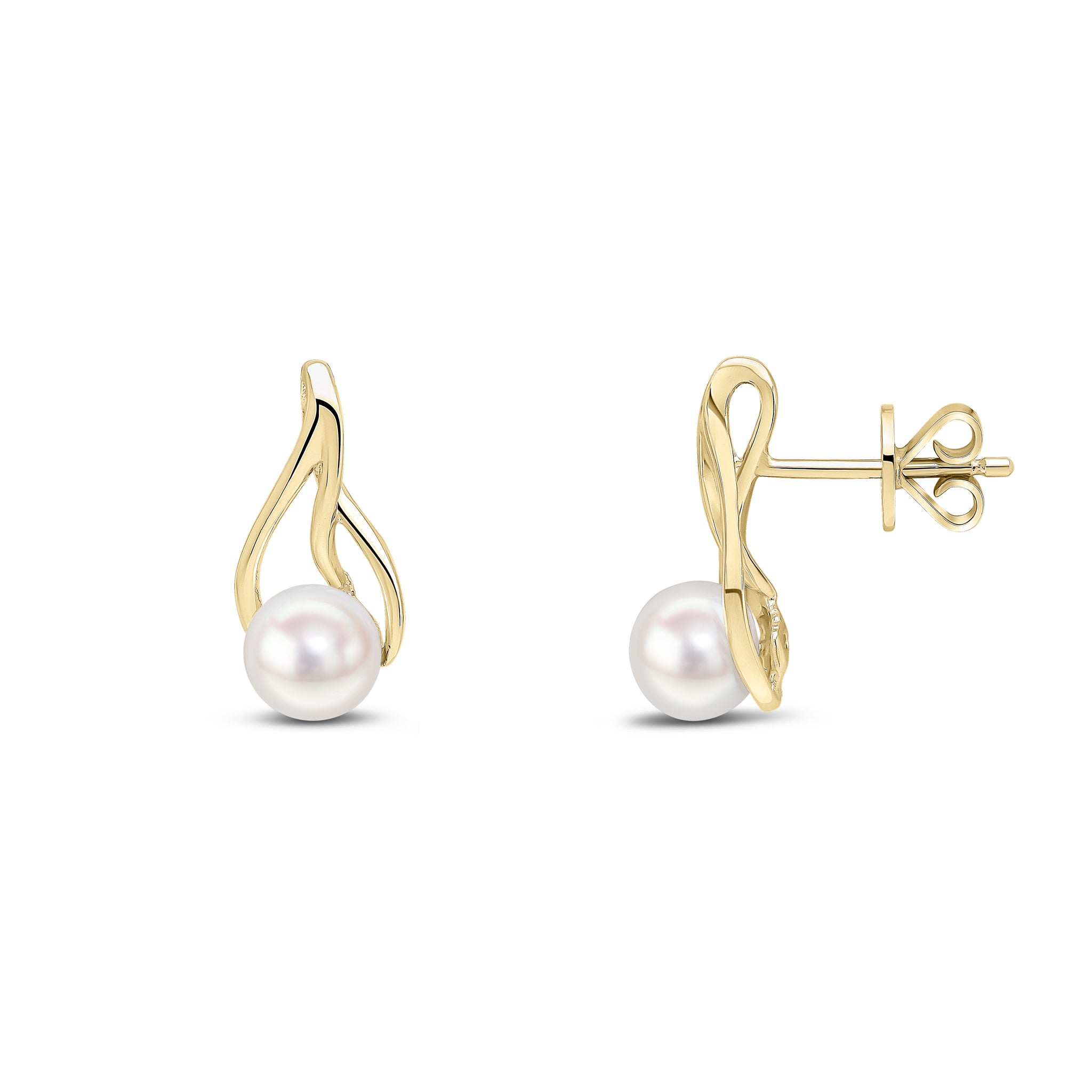 9ct Yellow Gold Cultured Freshwater 5mm Pearl Teardrop Earrings