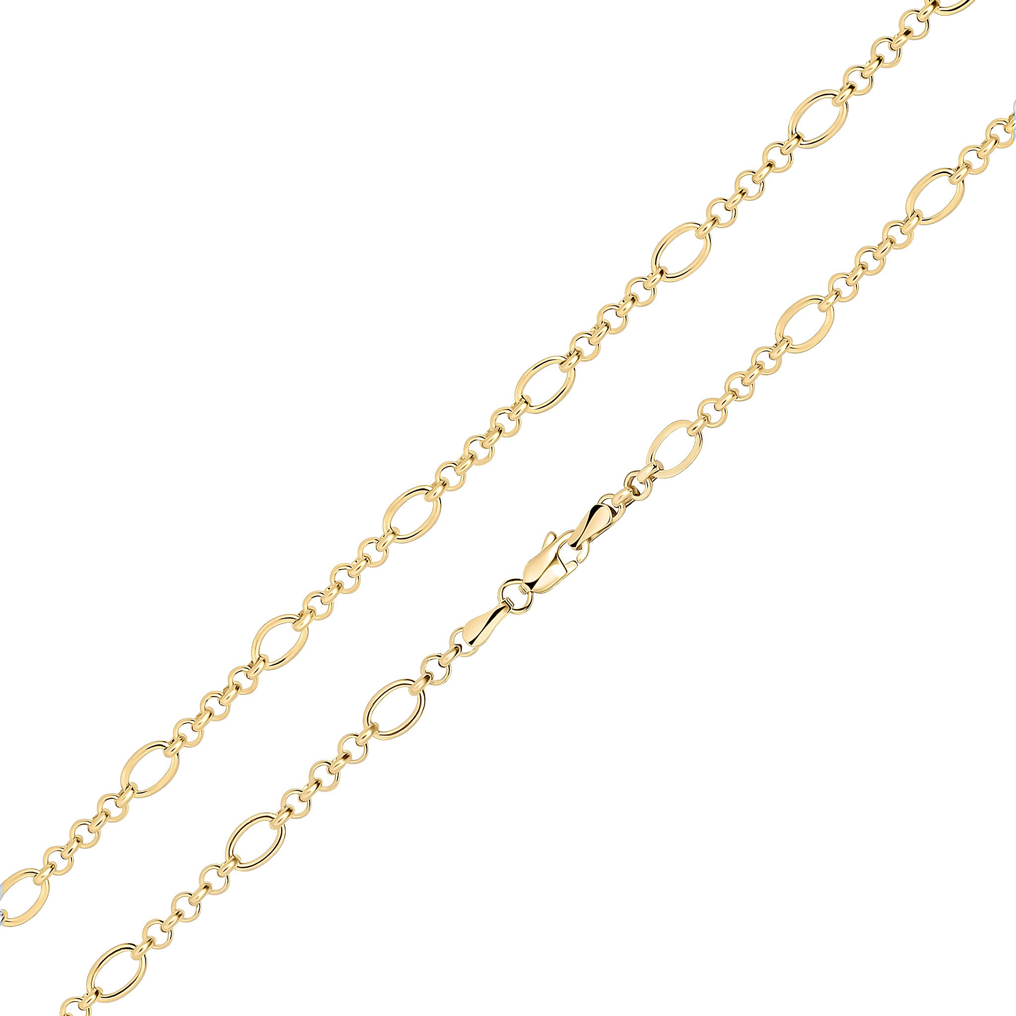 9ct Yellow Gold 4.5mm Oval Round Fig 7.5