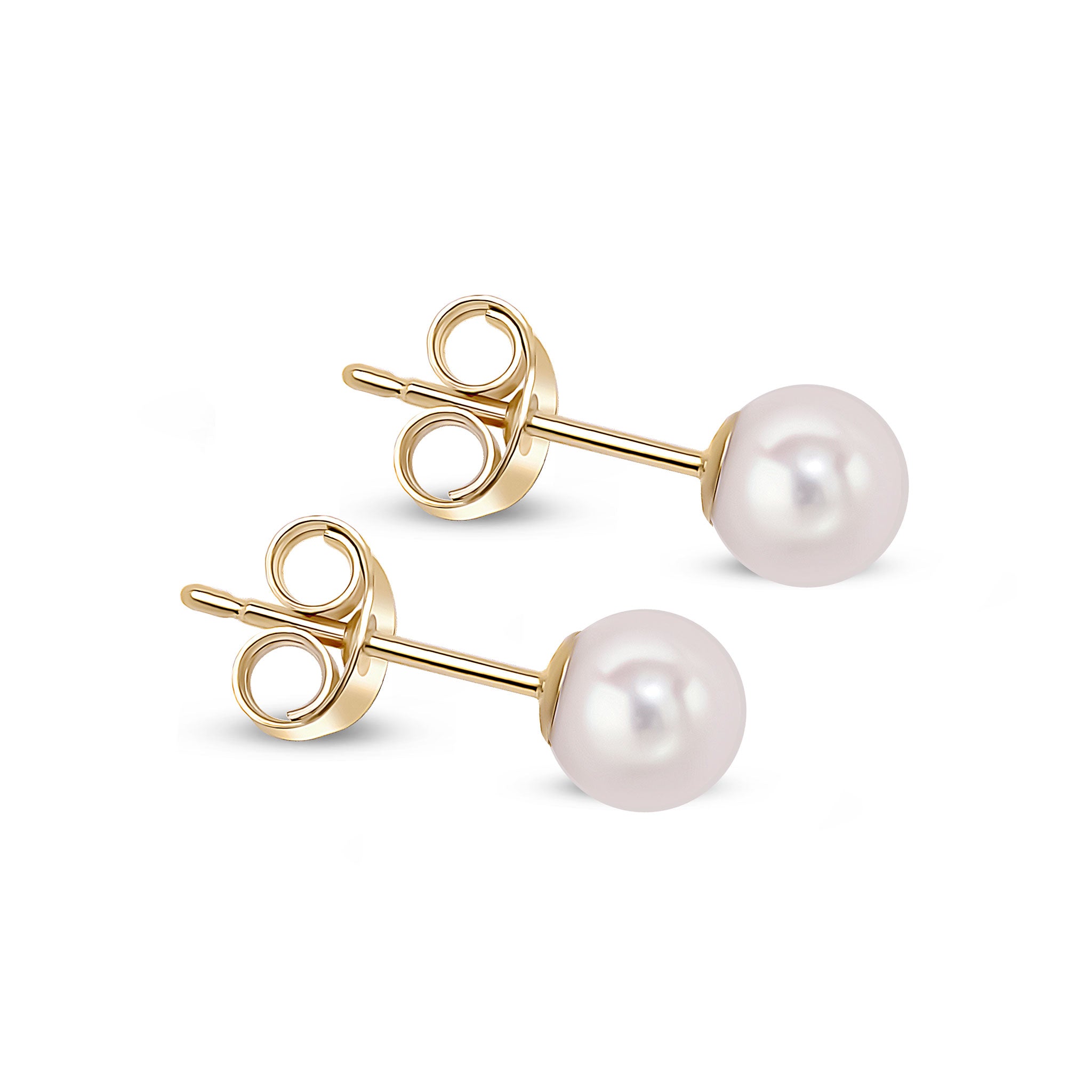 9K yellow gold 5mm Akoya Stud