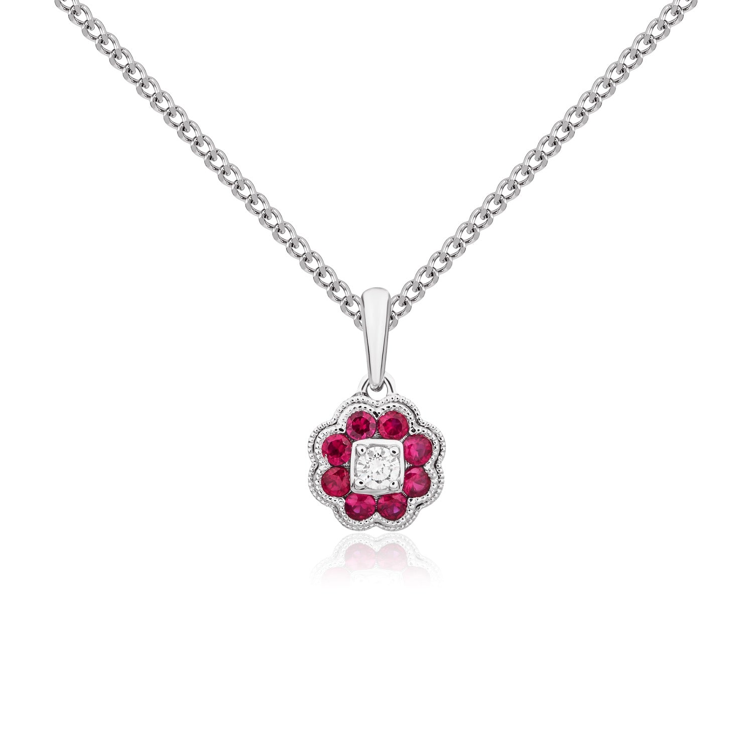 18wg Ruby & Diamond Rev Cluster