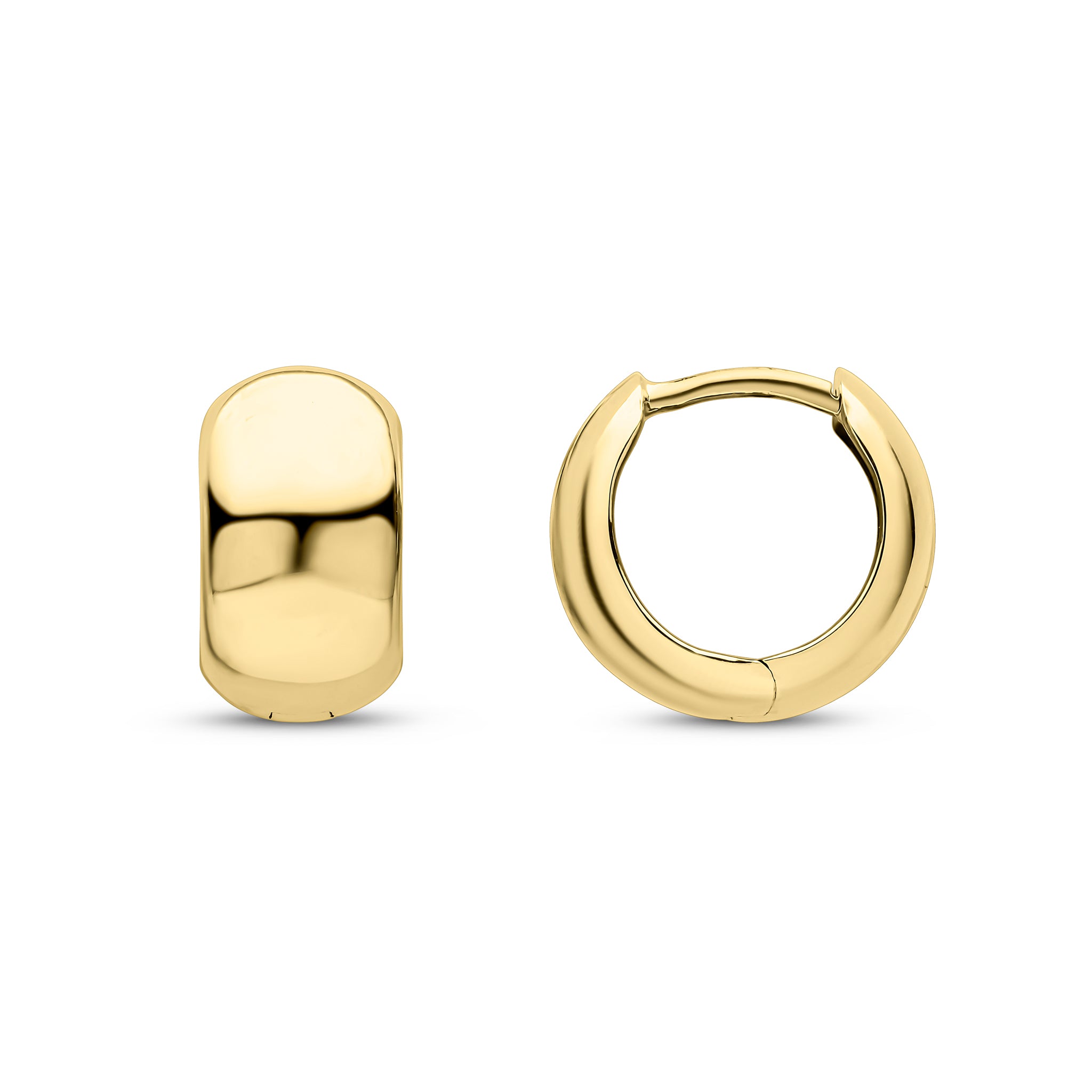 9ct Yellow Gold Polished Rounded Hinged Huggy Earrings