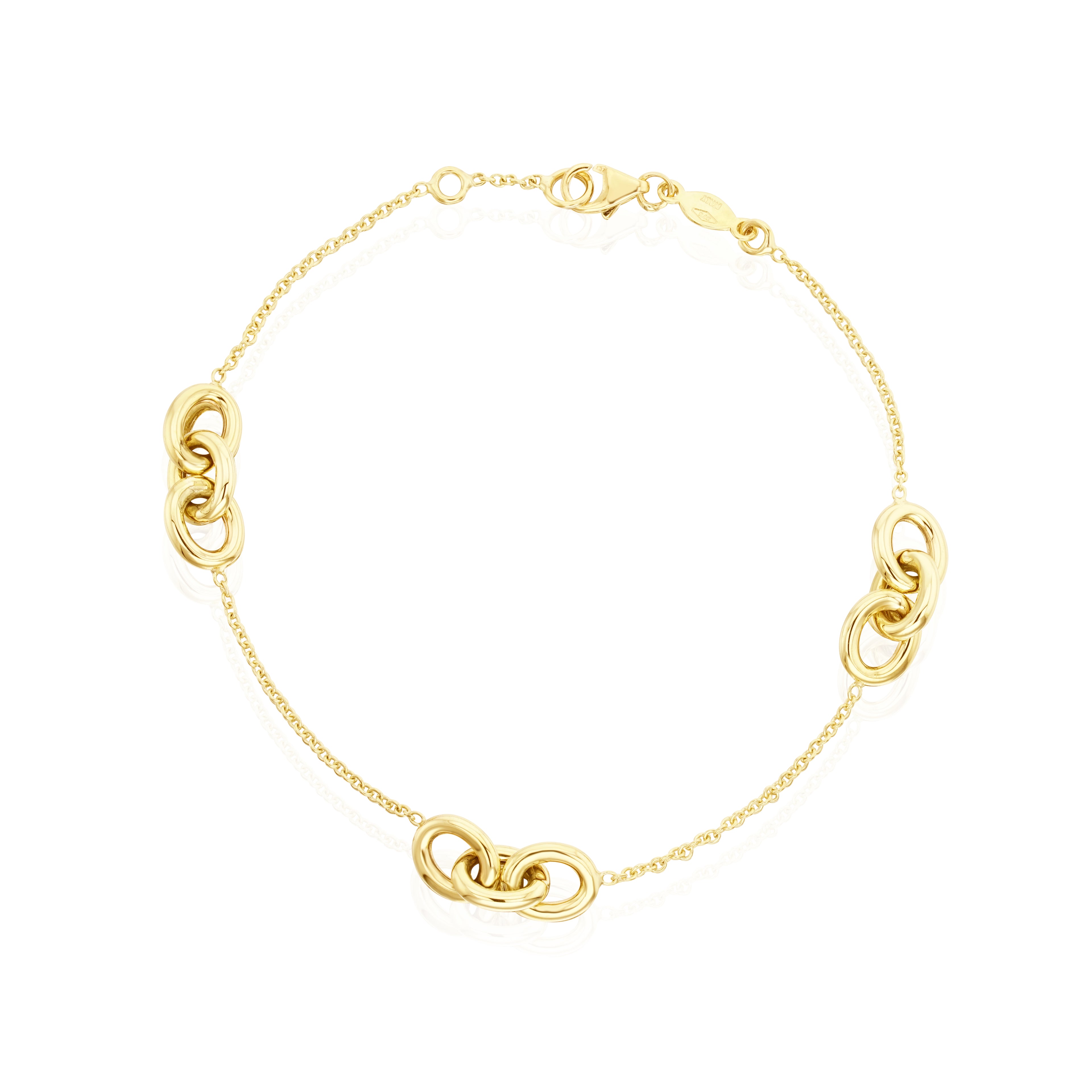 9ct Yellow Gold Oval Links Design & Chain Bracelet