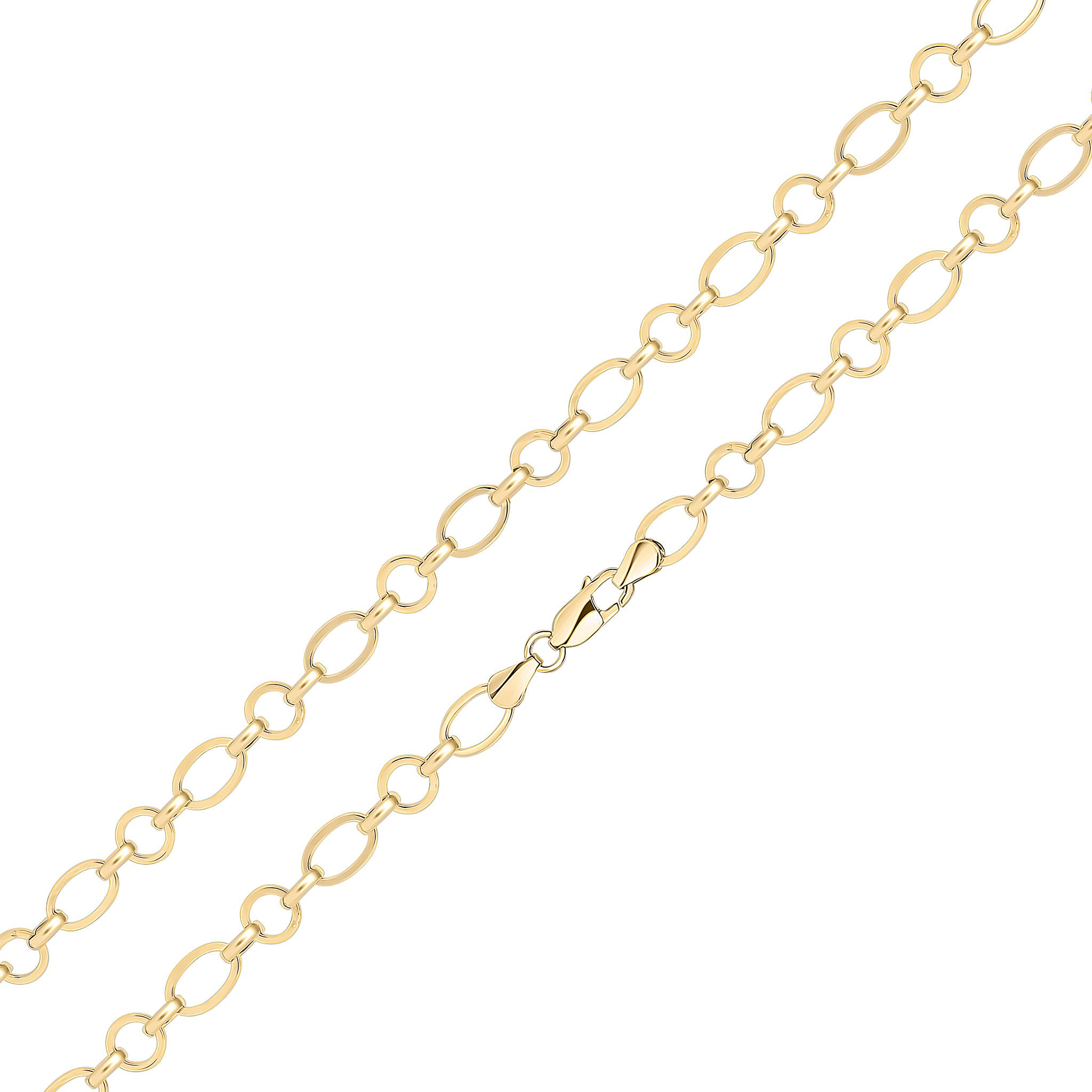 9ct Yellow Gold 6mm Oval Round Alt Bel 7.5