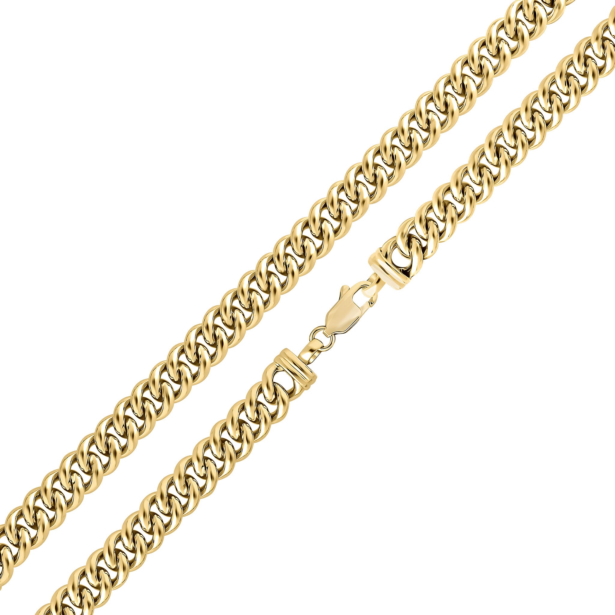 9ct Yellow Gold 9mm Curb H/Made