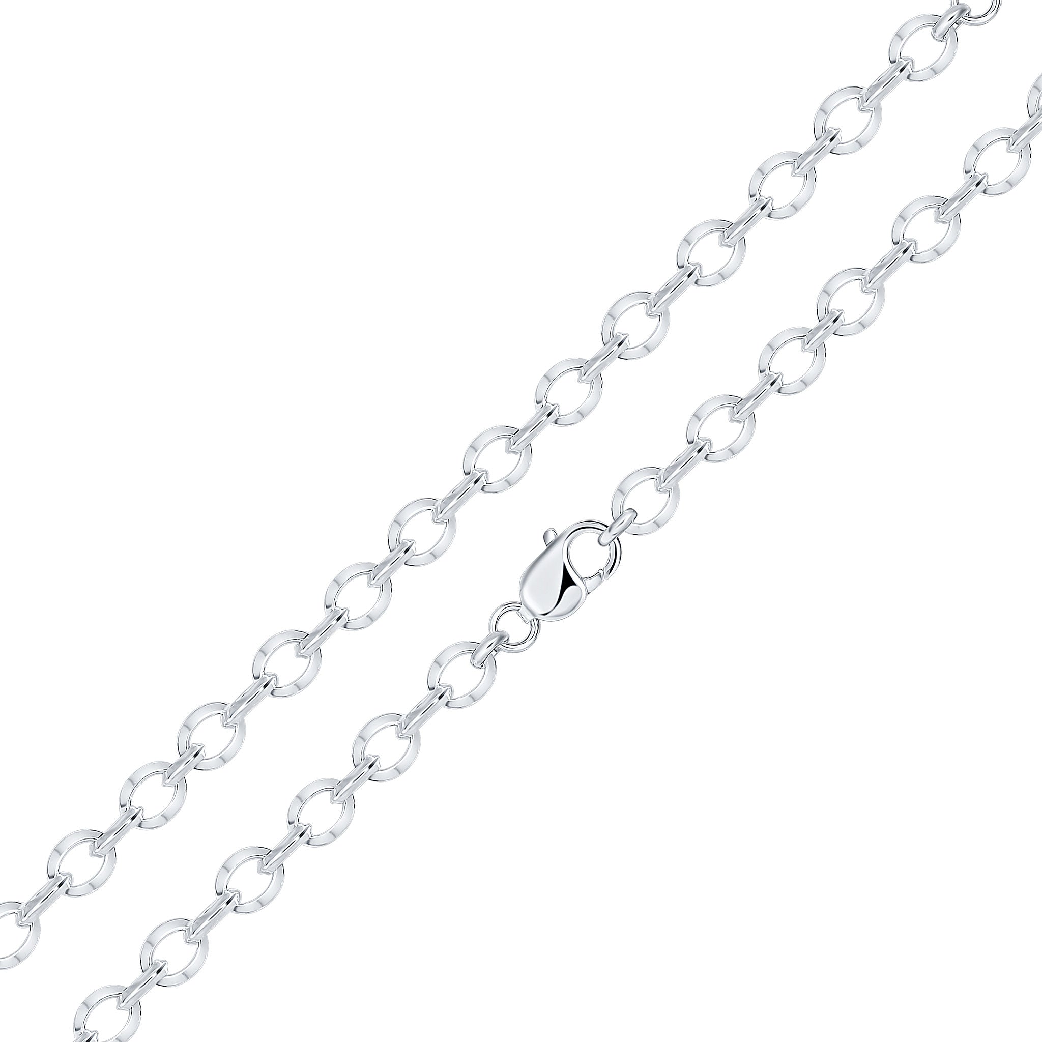 Silver 7mm Bevelled Oval 7.5"