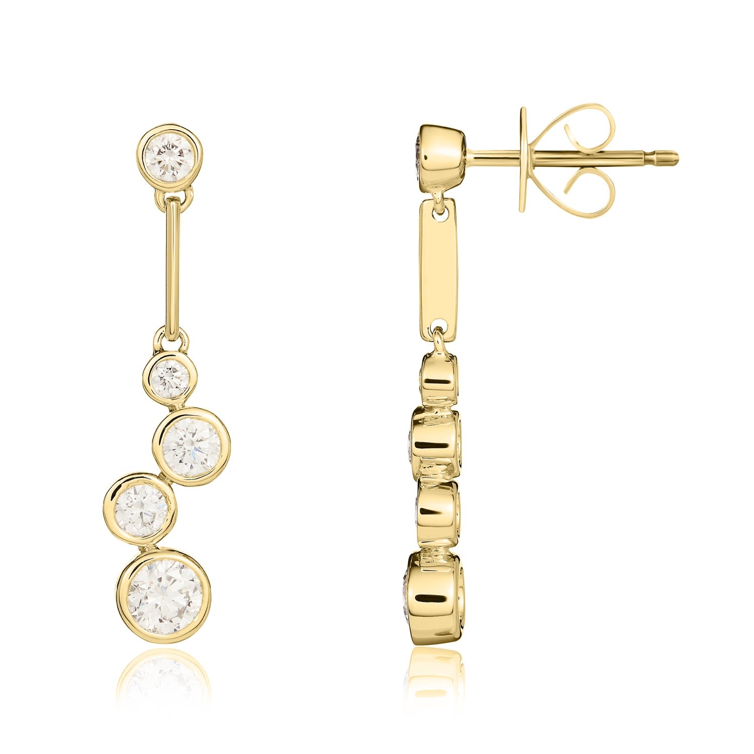 18yg Diamond 'bubble' Drop Er