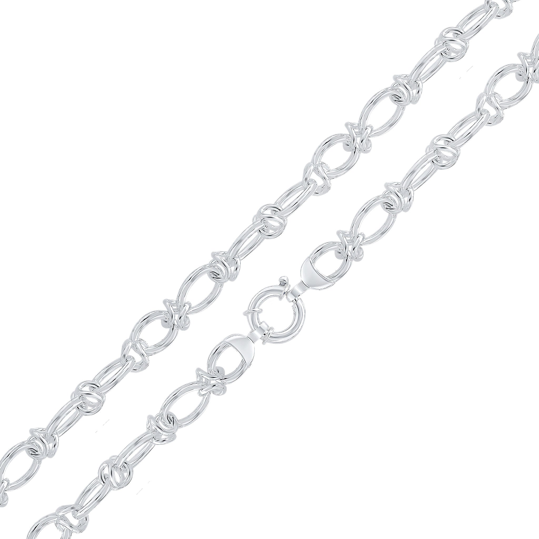 Silver 12mm Oval Knot Bolt Ring 1