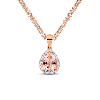 9ct rose gold pearl morganite & diamond cluster