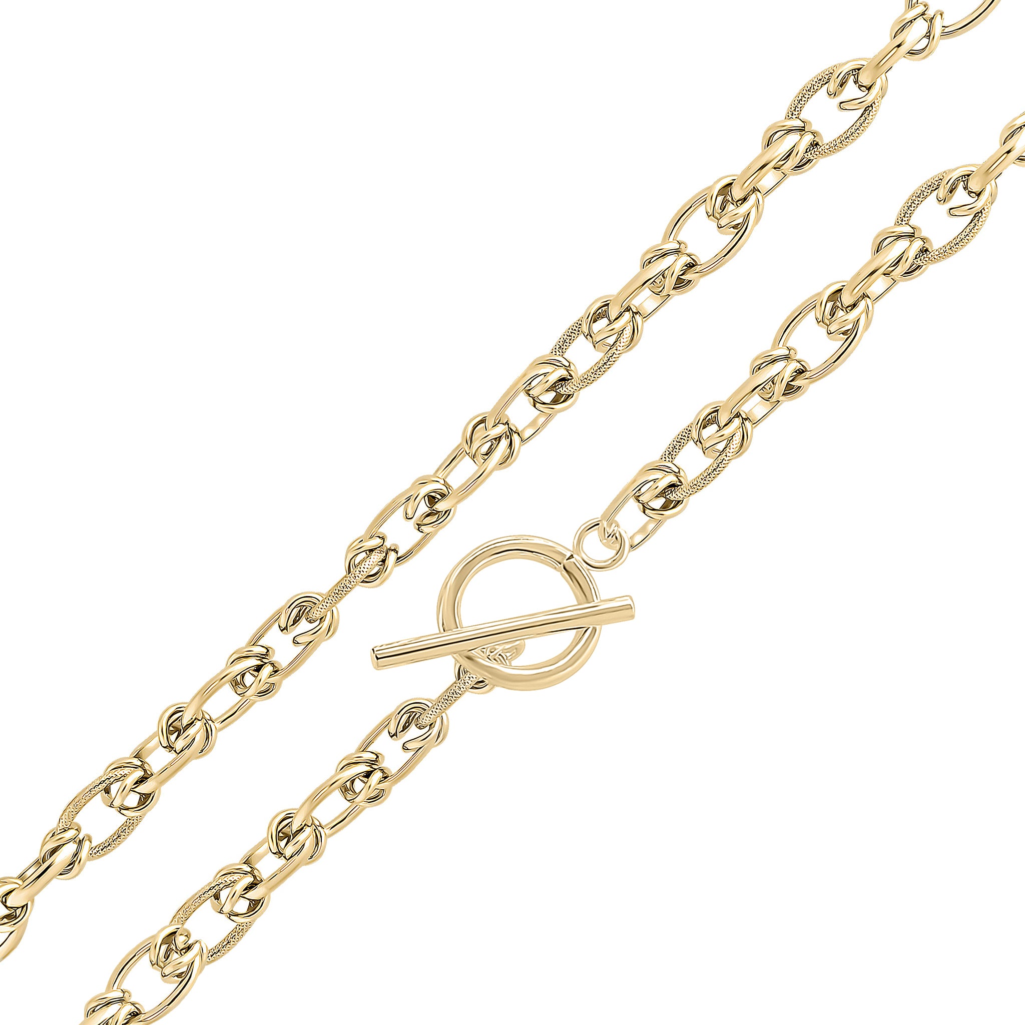 9ct Yellow Gold 9mm Handmade Oval 7.75 T-Bar