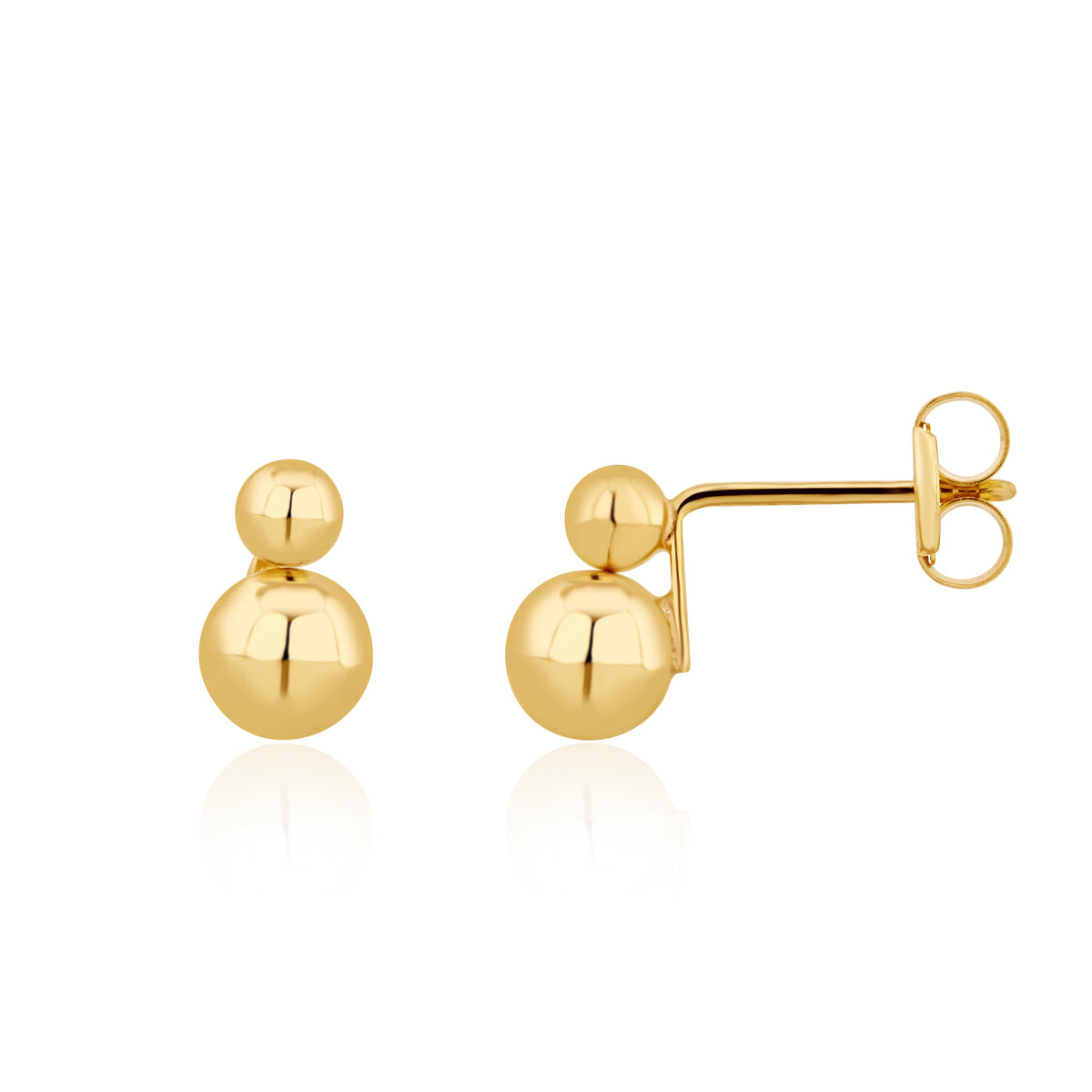 9ct Yellow Gold Double Ball Stud Earrings