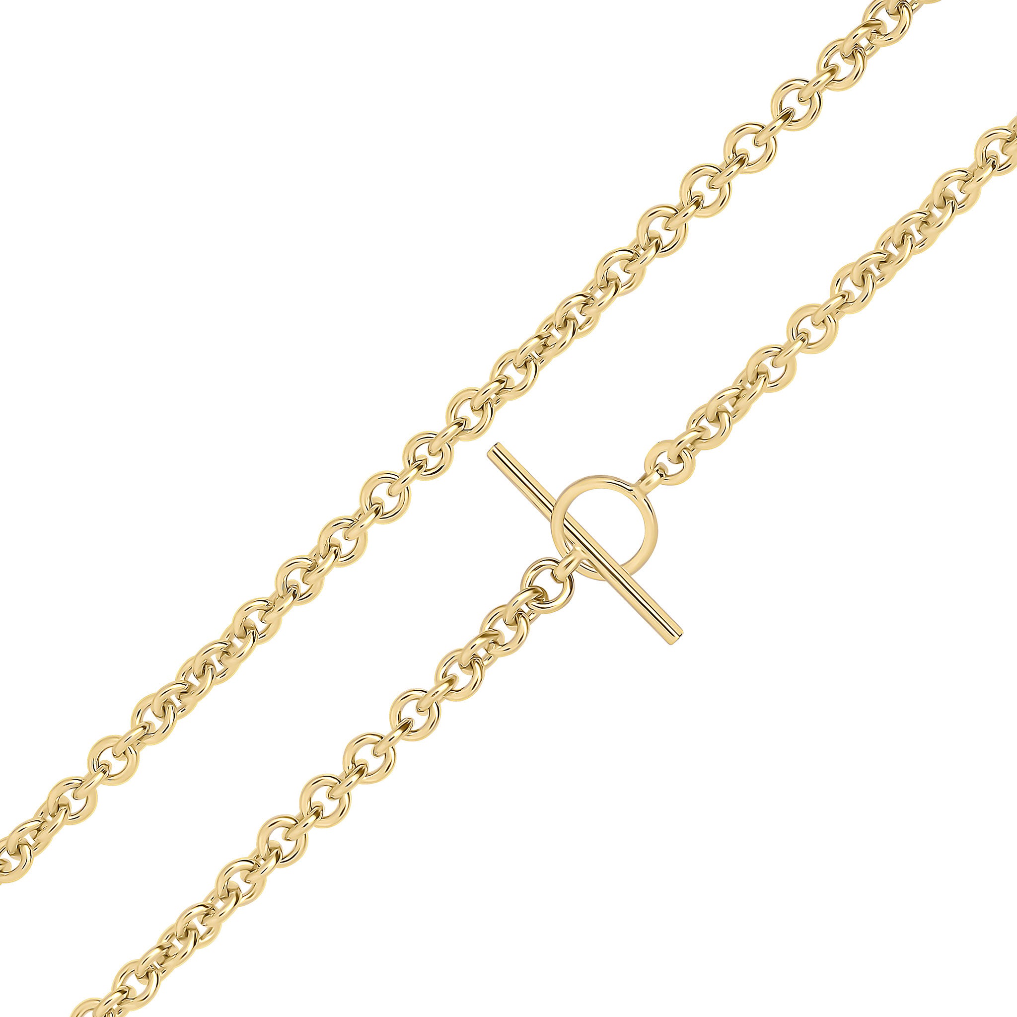 9ct Yellow Gold 6mm Cable Handmade 7.5 T-Bar