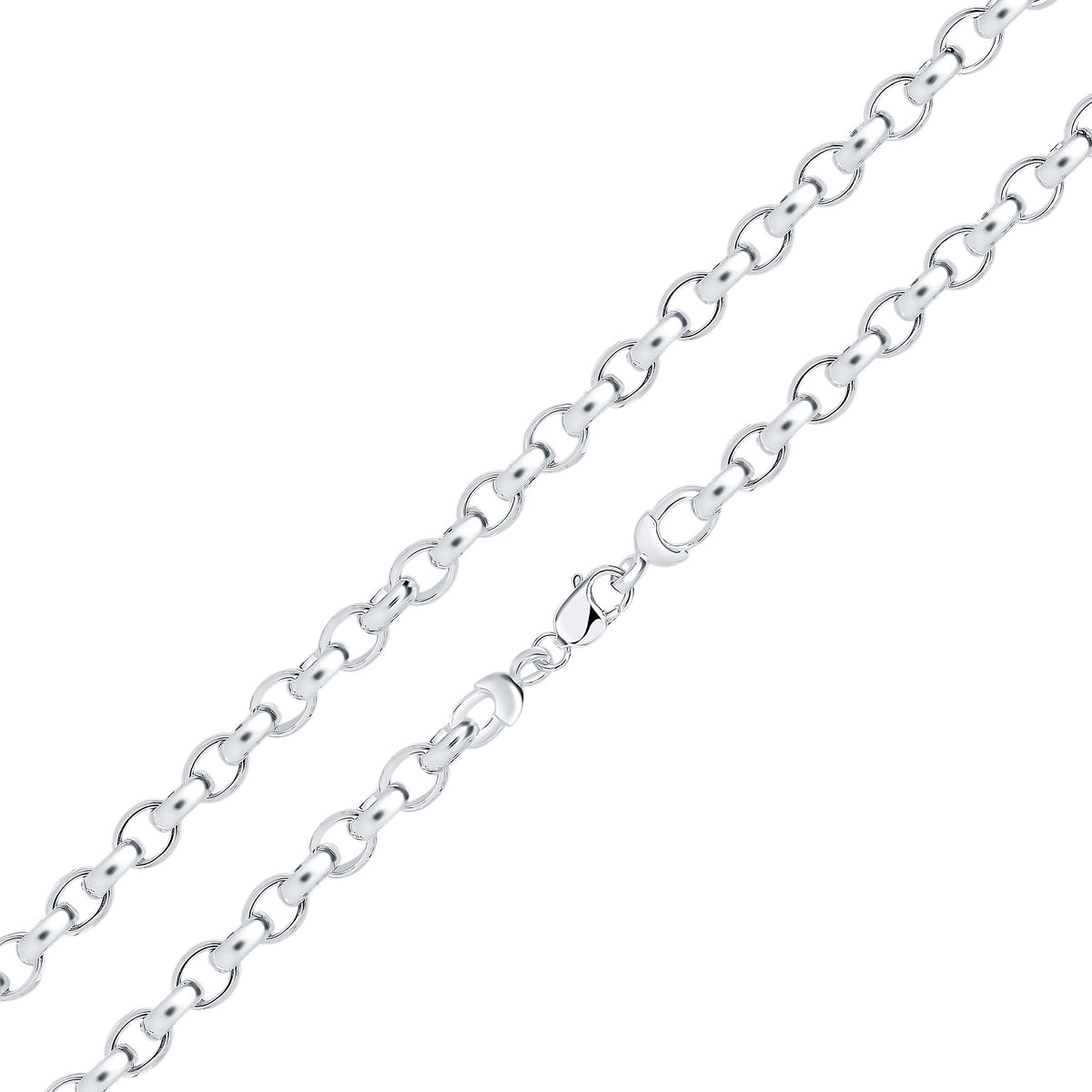 Silver 10x12mm Oval Belcher 1