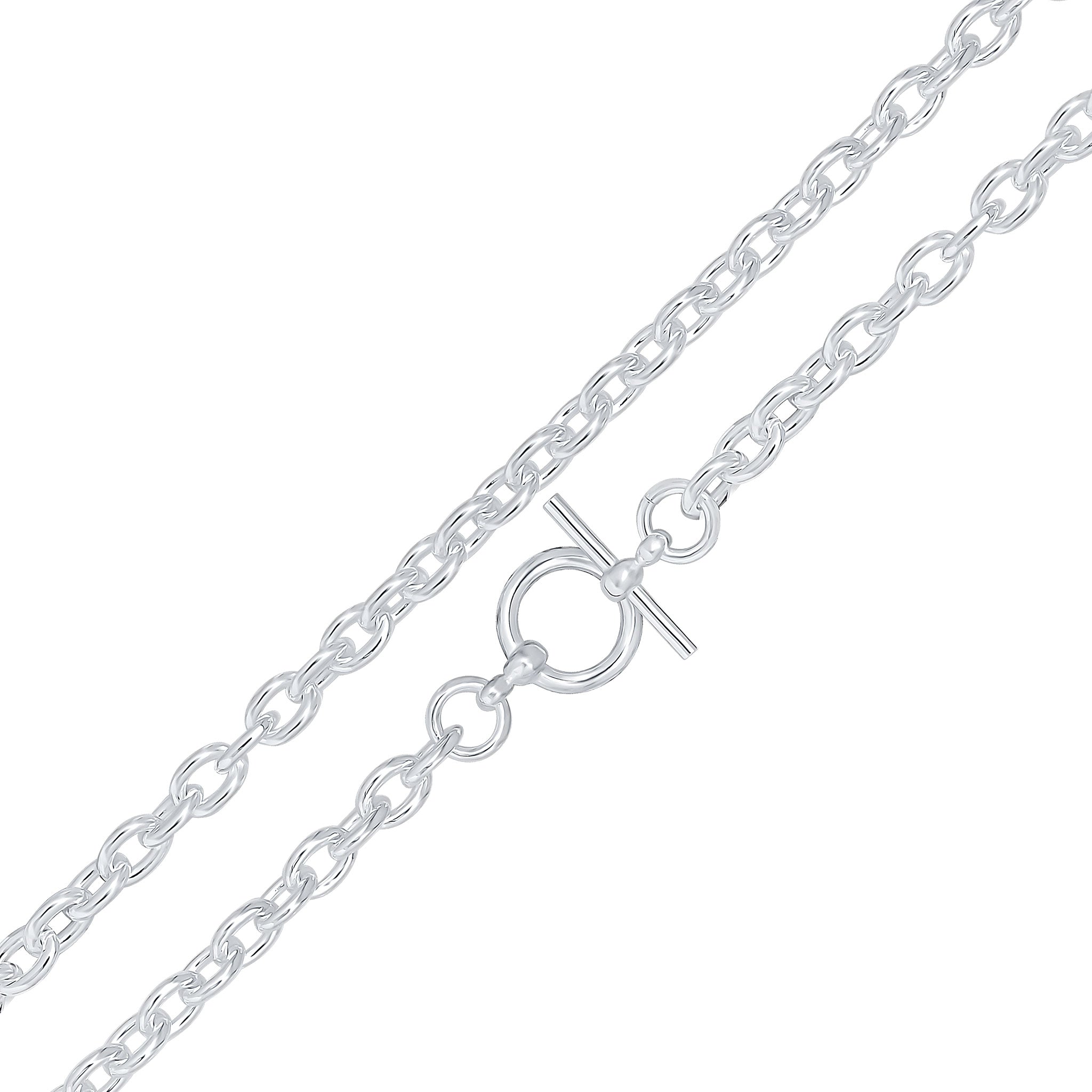 Silver 7mm Cable Chain T-Bar 1