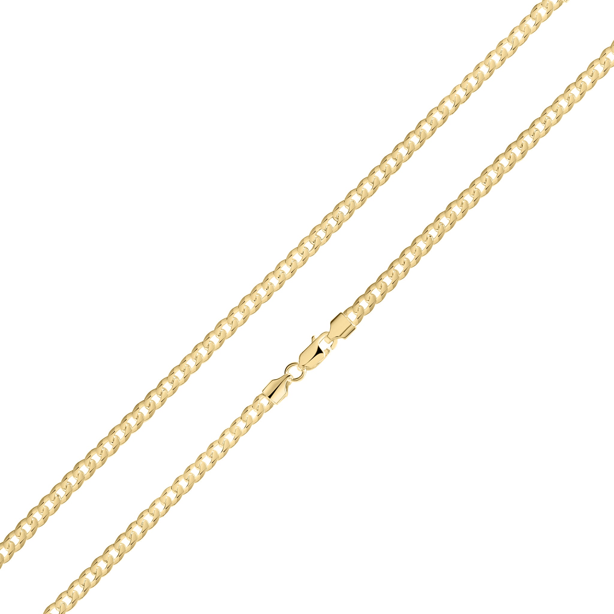18ct Vermeil 4.5mm Curb Bracelet 8"