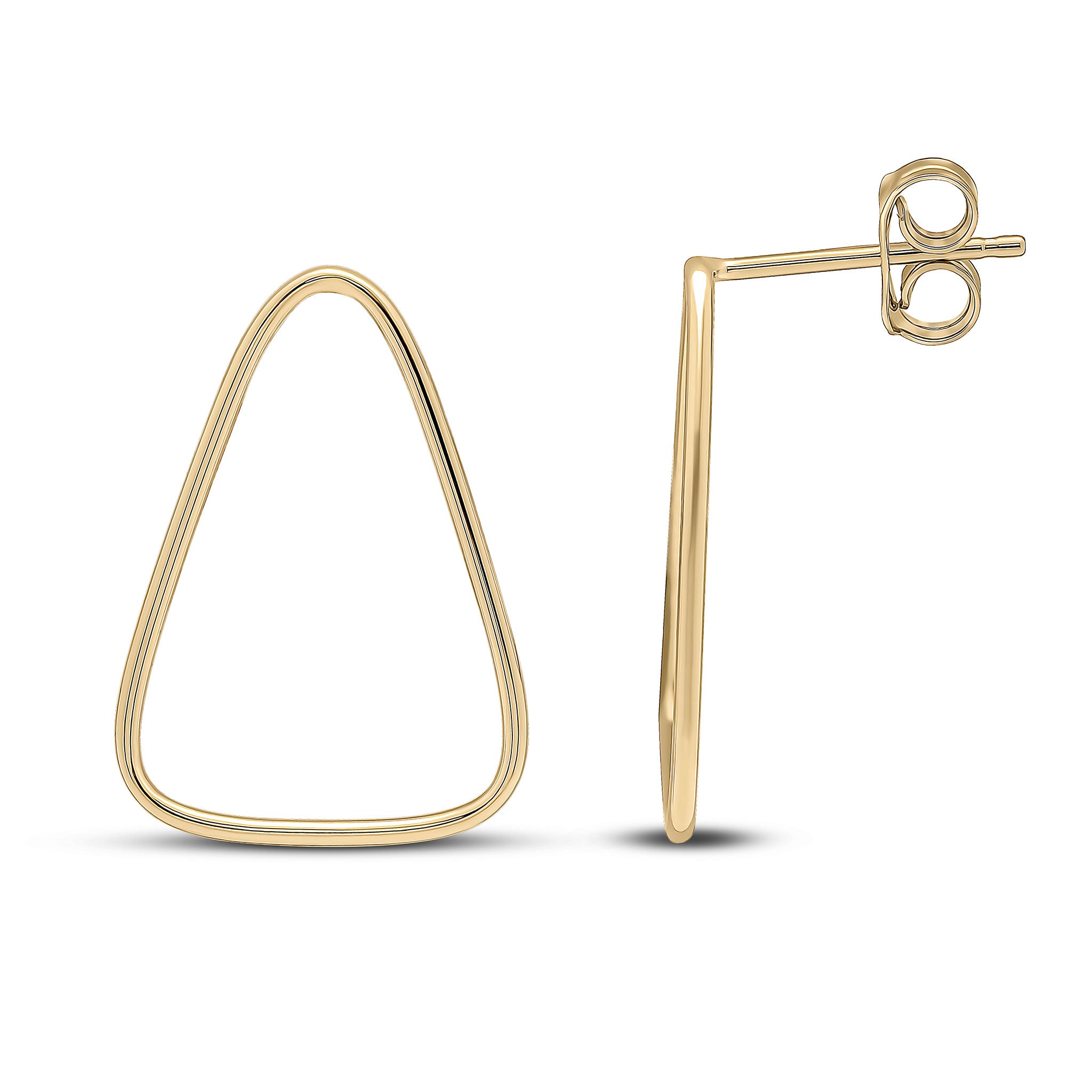 9ct yellow gold Open Triangle Earring