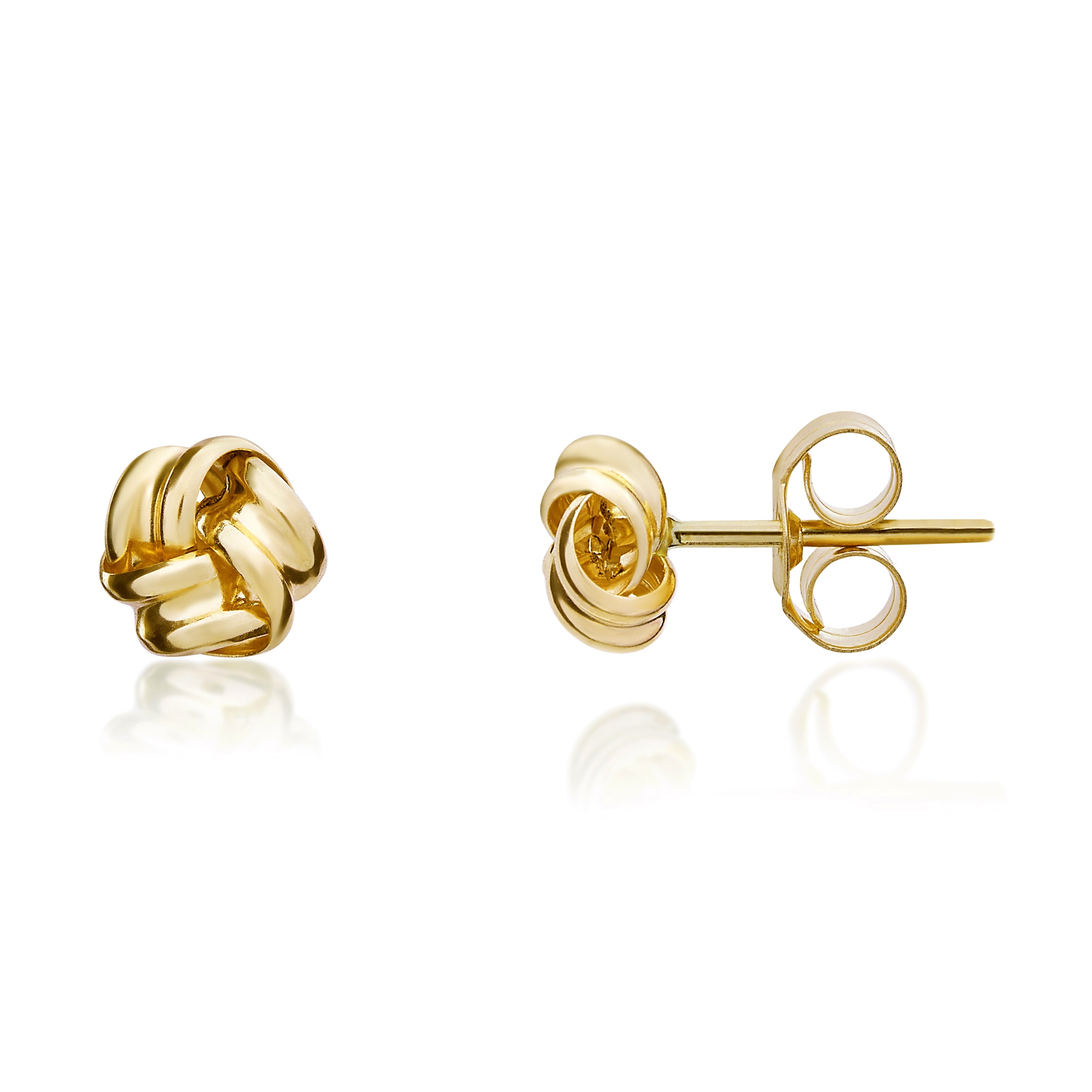 18ct Yellow Gold Polished Ribbon Knot Stud Earrings