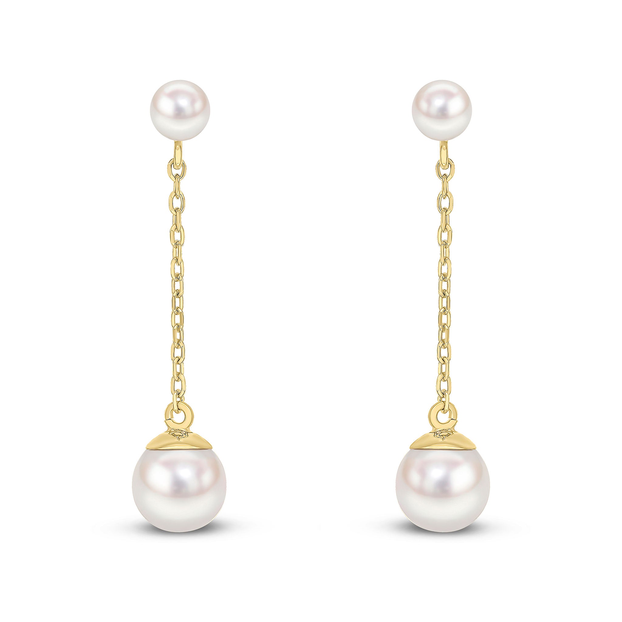 9ct Yellow Gold Chain With 4mm And 6mm cultured freshwater pearls