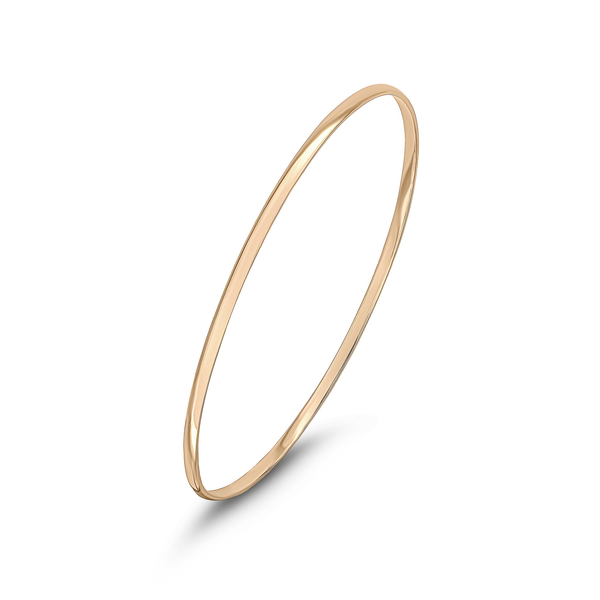9ct Rose Gold D Shape Slave Bangle 2mm
