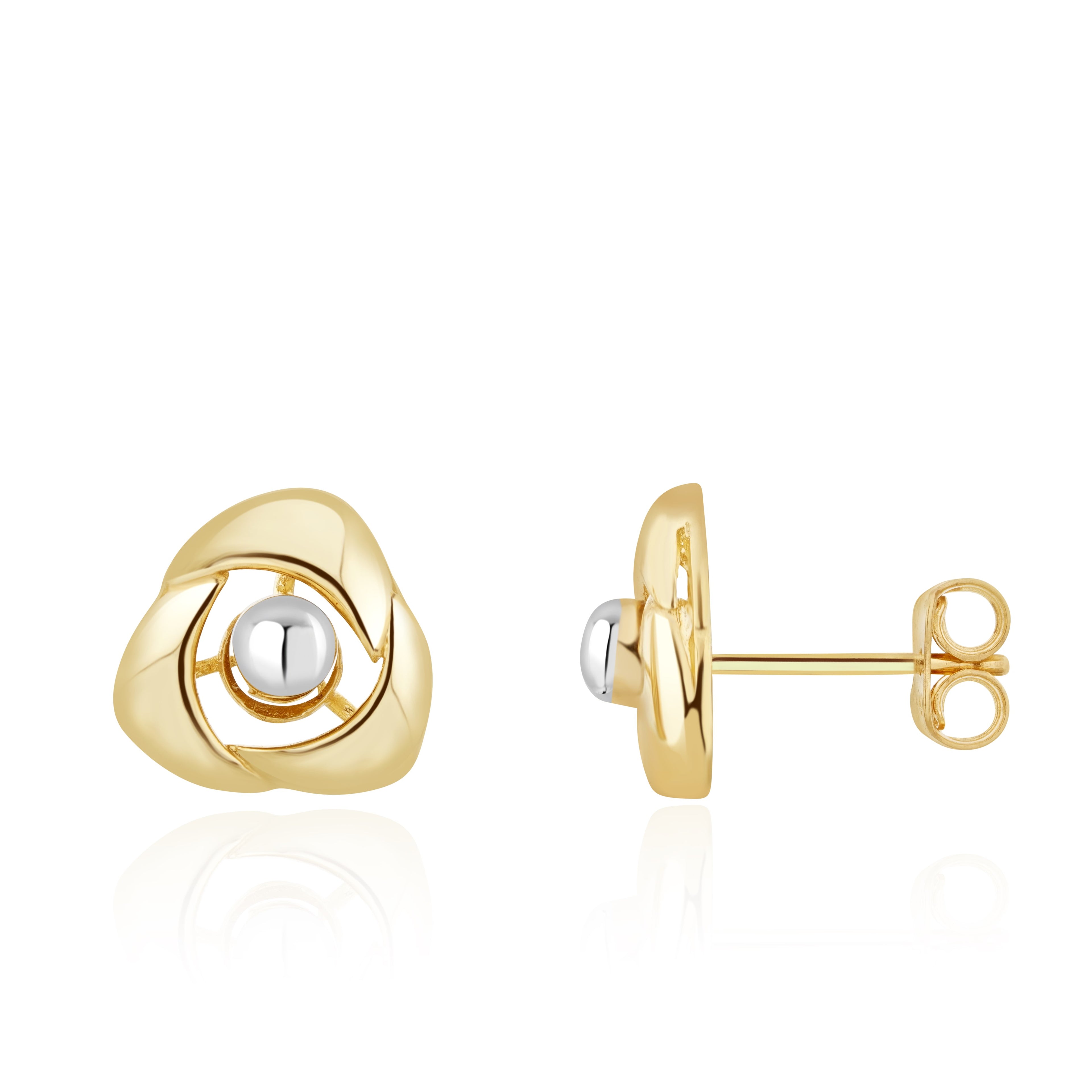 9ct yellow goldw.Bead In Triangle Er