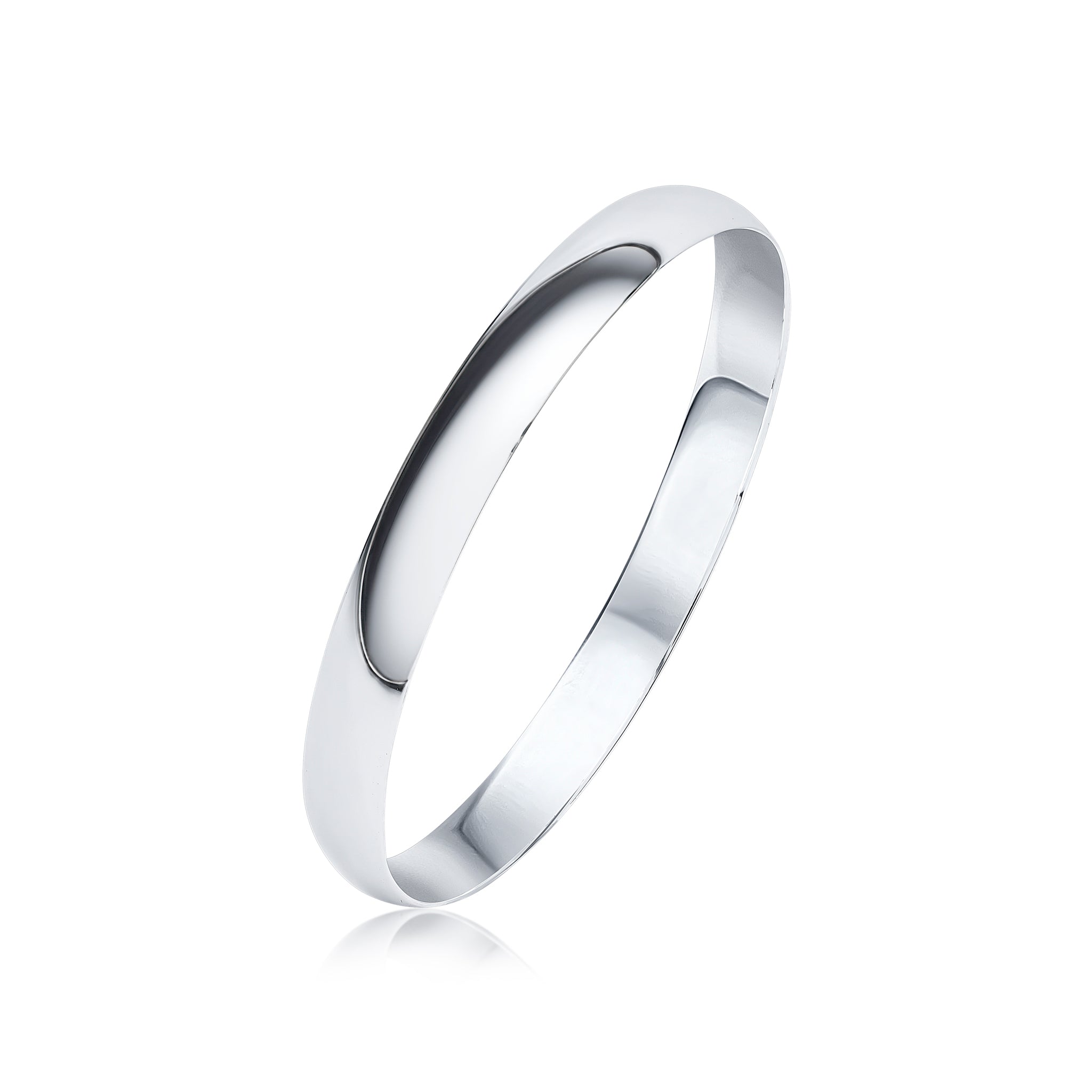 Silver 8mm Round Court Bangle