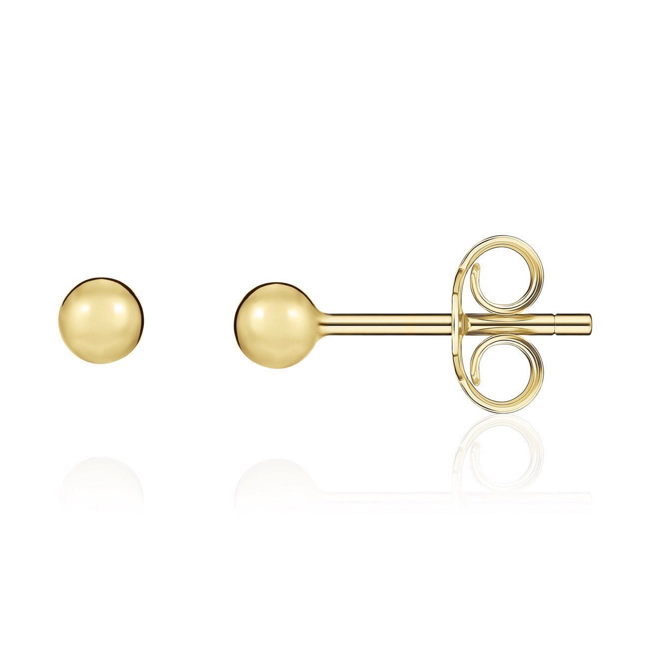 18ct Yellow Gold Polished Ball Stud Earrings 4mm