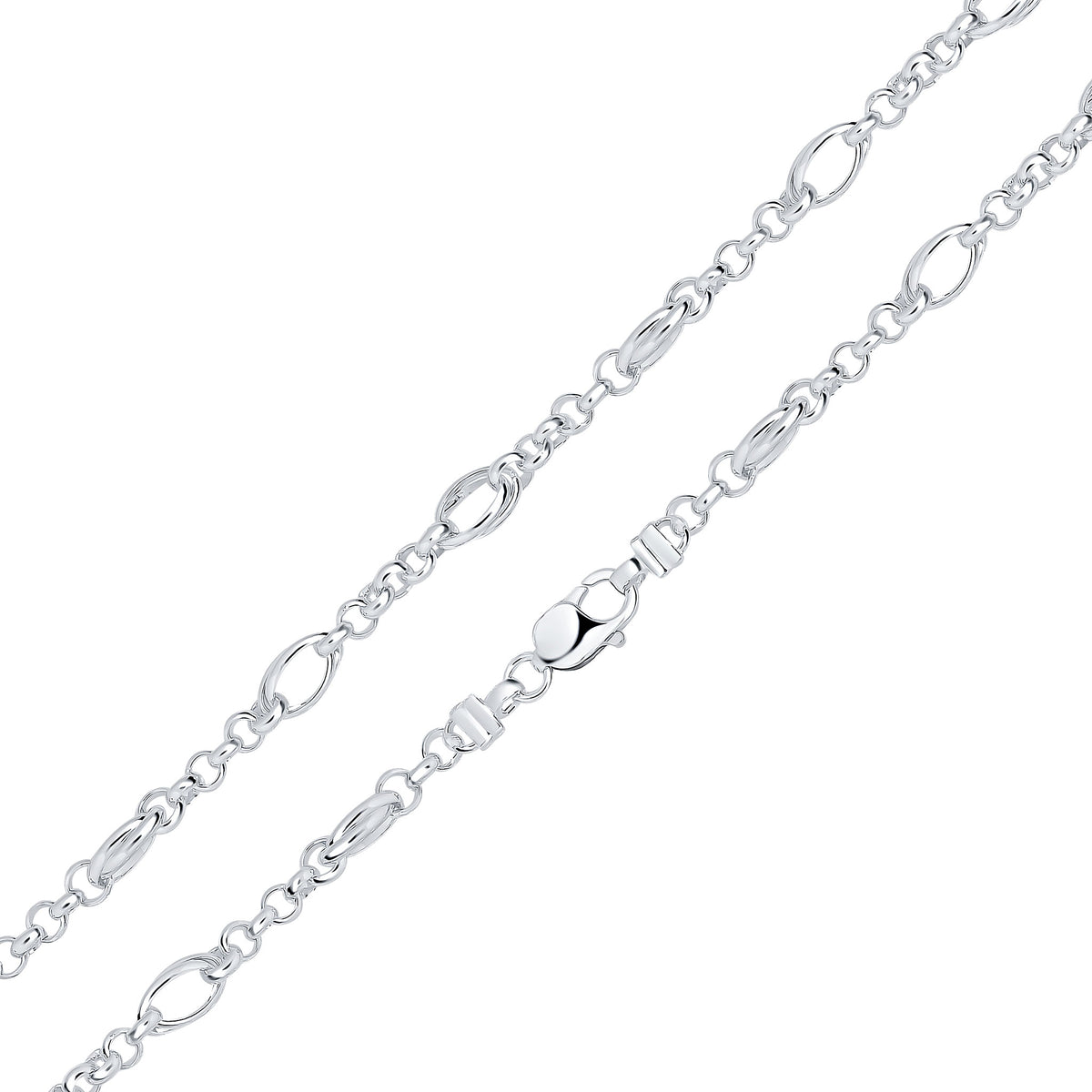 Silver 8mm Oval Twist Belcher 1