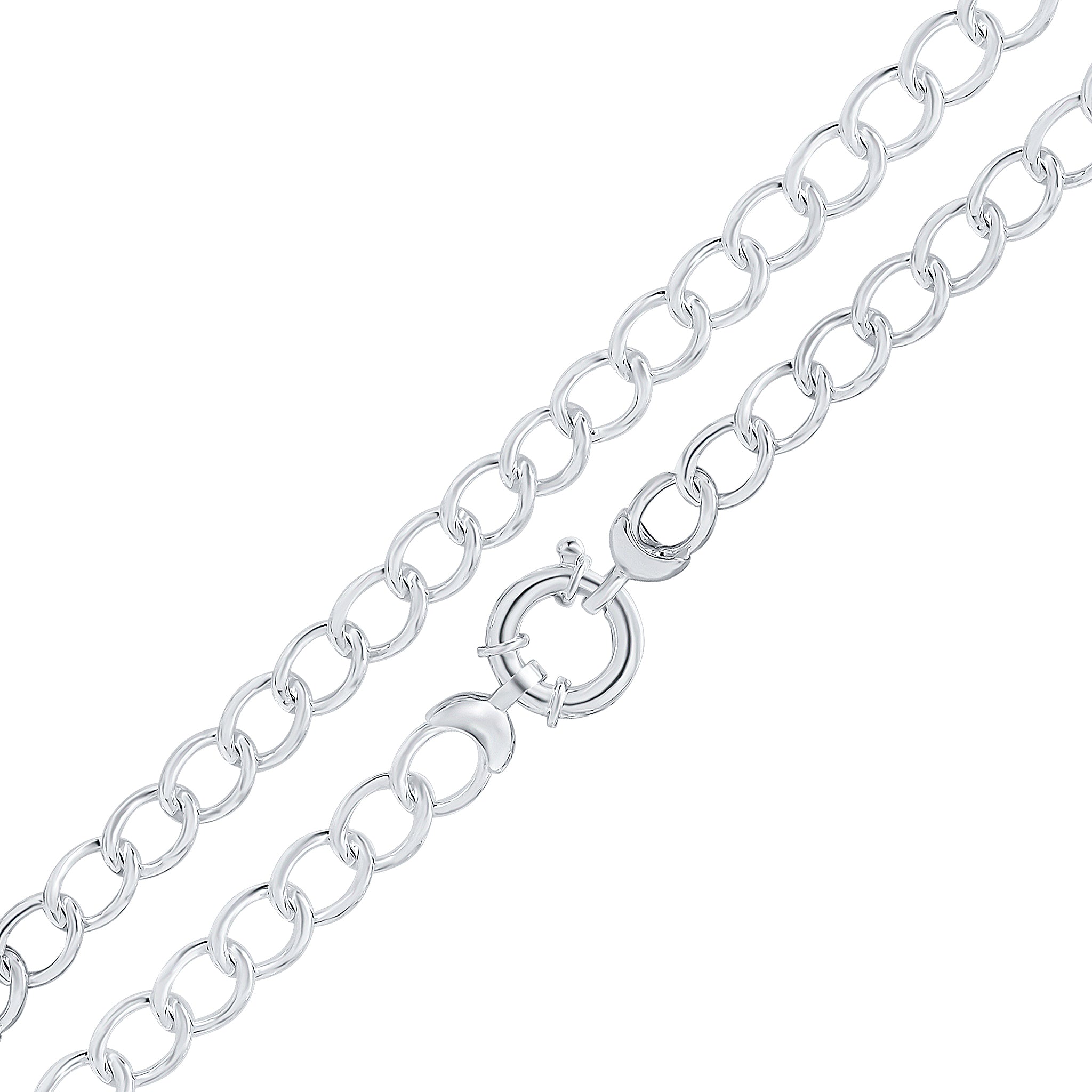Silver 10mm Open Curb 8" Bolt Ring