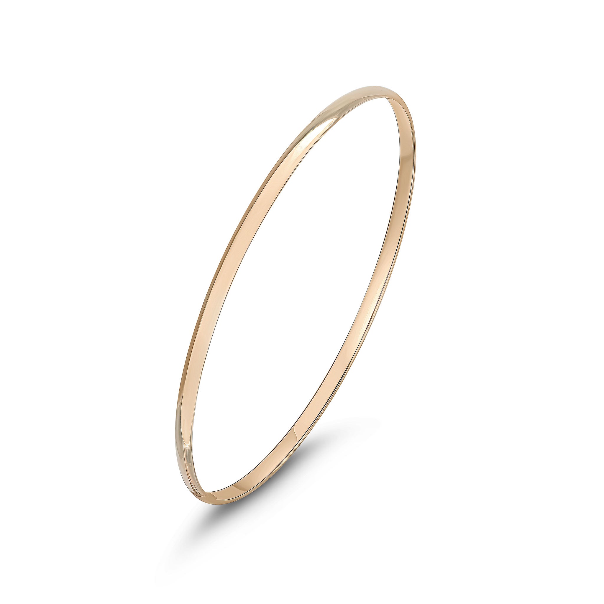9ct Rose Gold D Shape Slave Bangle 3mm