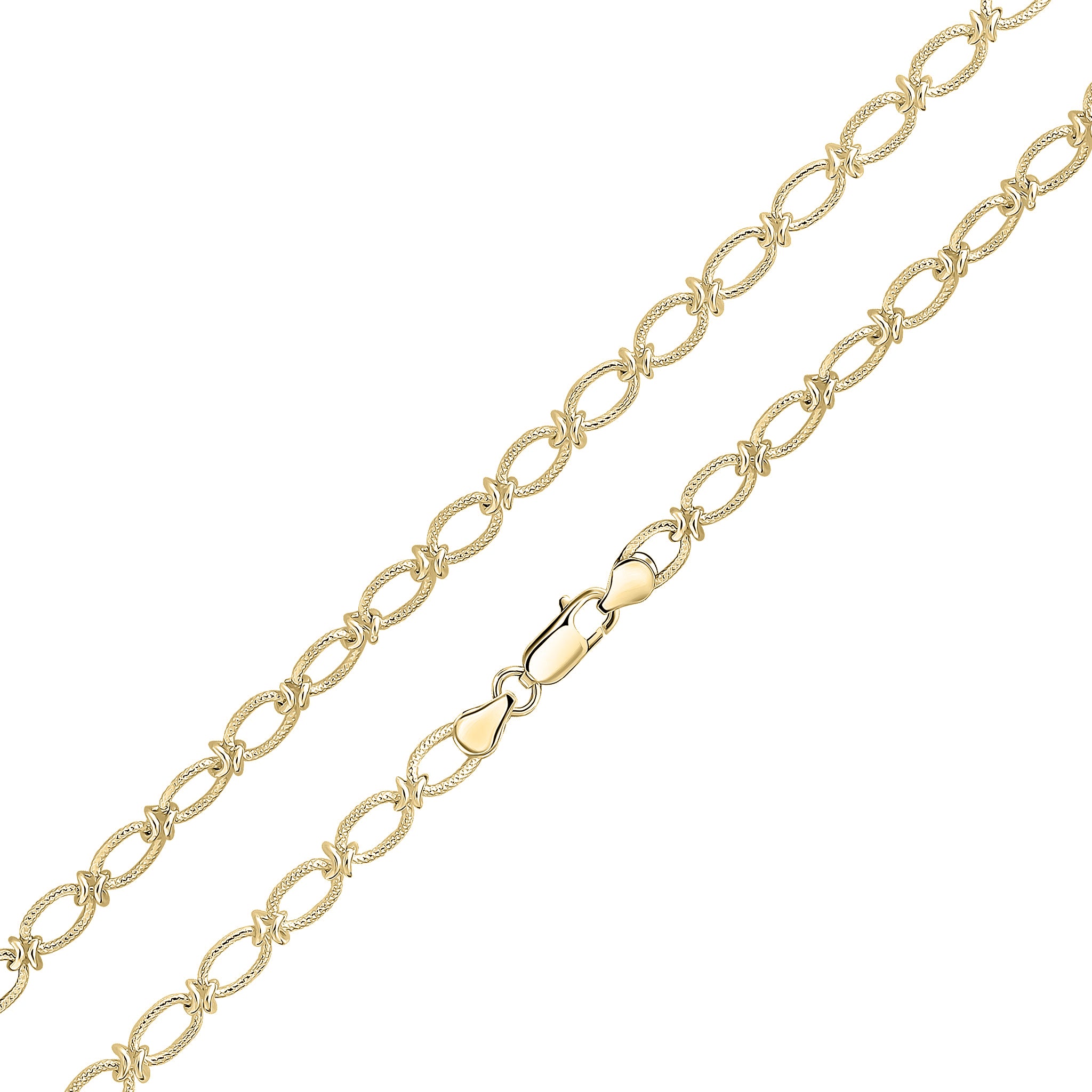 18ct Vermeil 6.5mm Textured Oval Knot