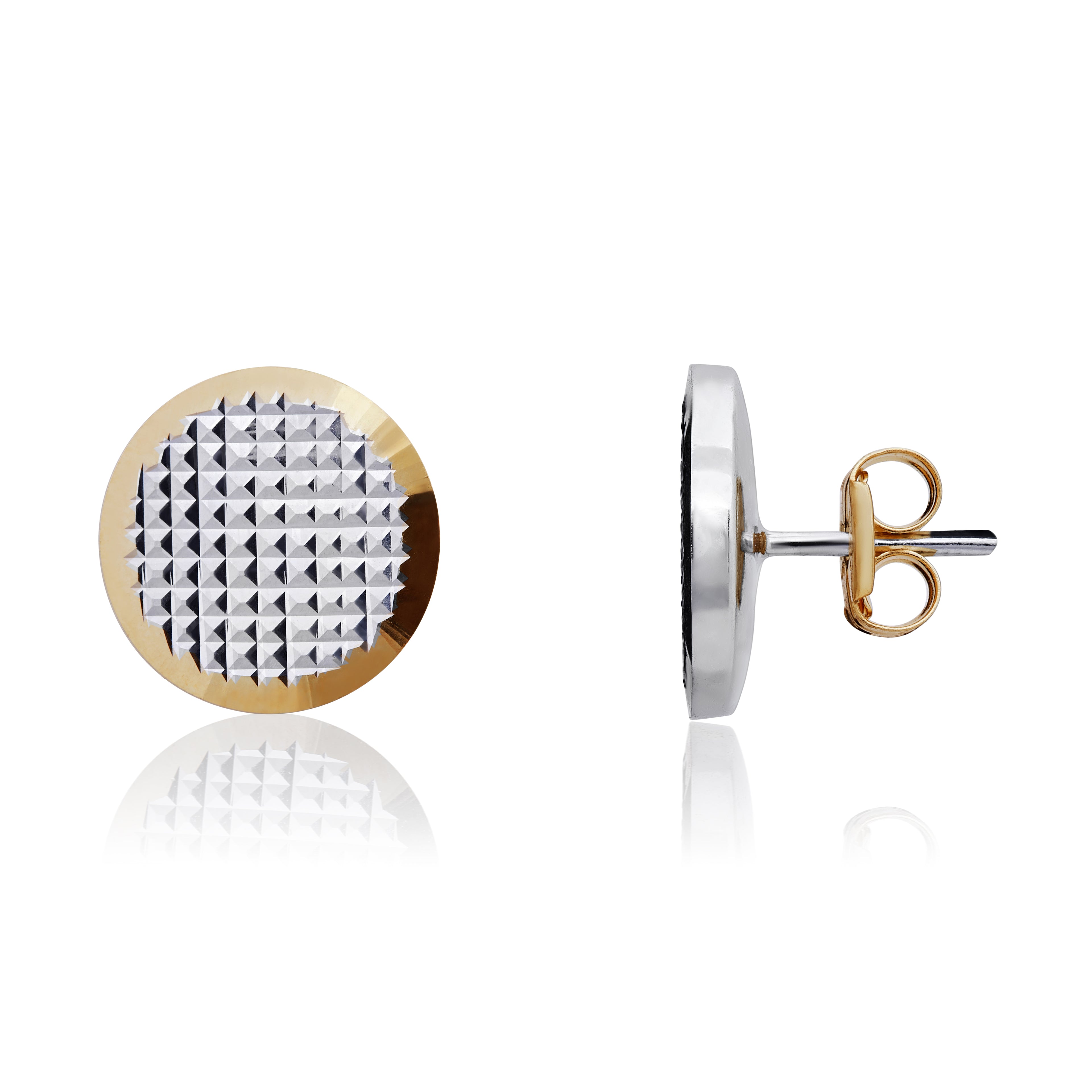 9ct white goldyellow gold.Eng.Turned Flat Disc