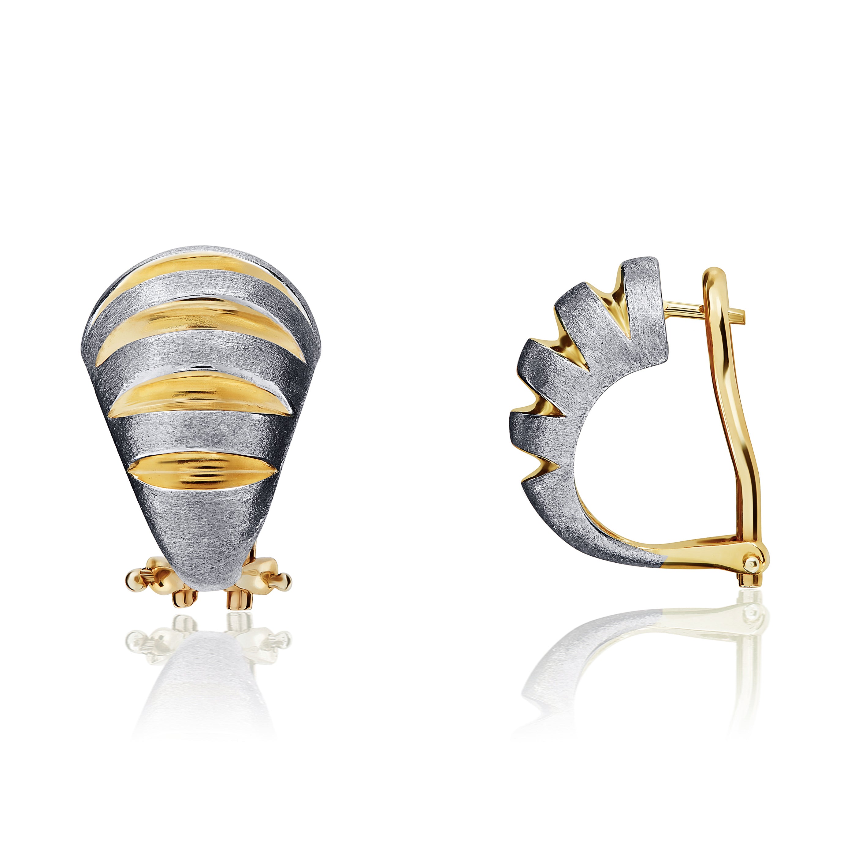 9ct yellow and white goldpolished and saturnRibbed Er