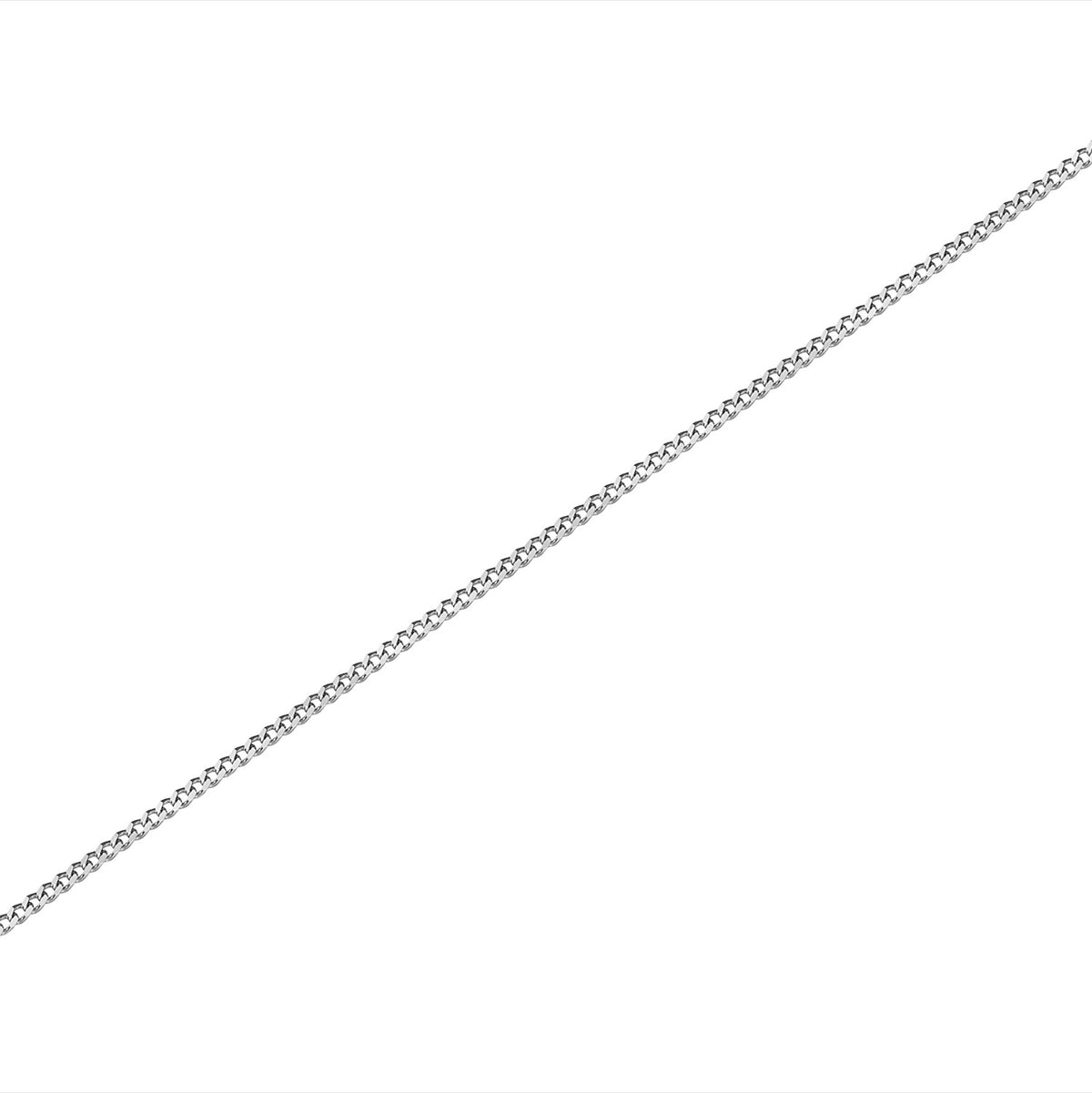 18ct White Gold Diamond Cut Curb 1.25 20