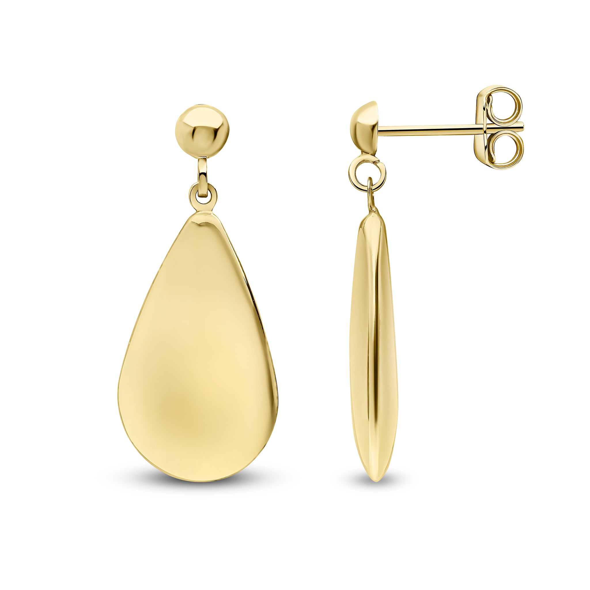 9ct Yellow Gold Flat P Shape Drop Er