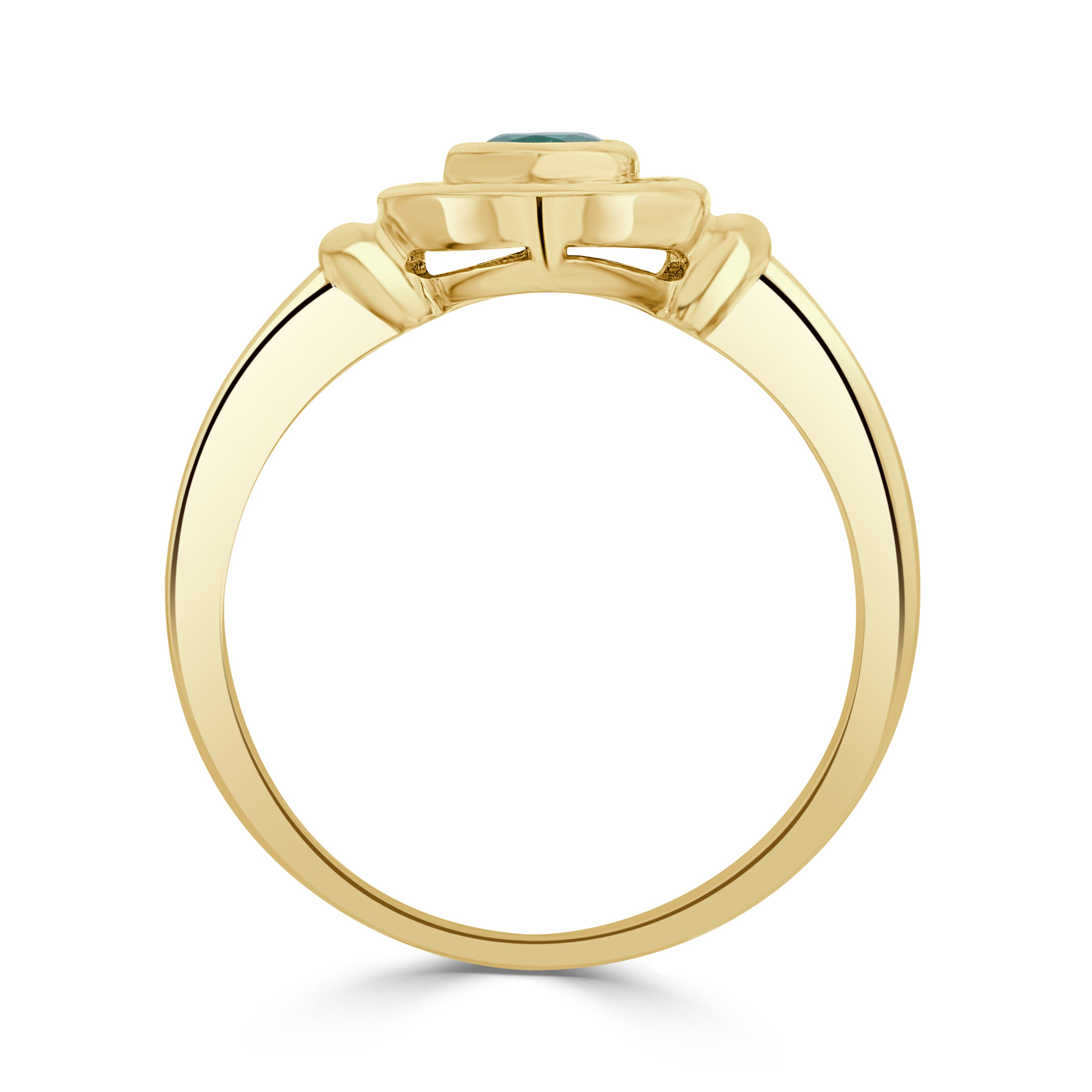 9ct Yellow Gold Oval Em & Diamond Clus Rose Gold