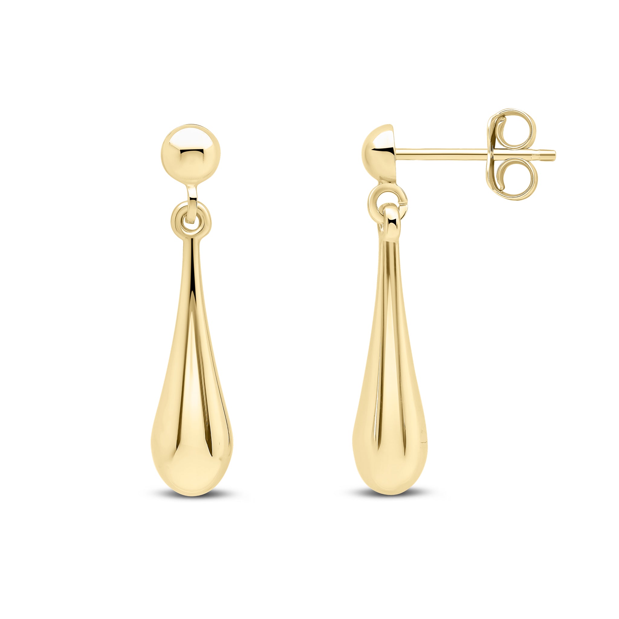 9ct Yellow Gold Plain Torpedo Drops
