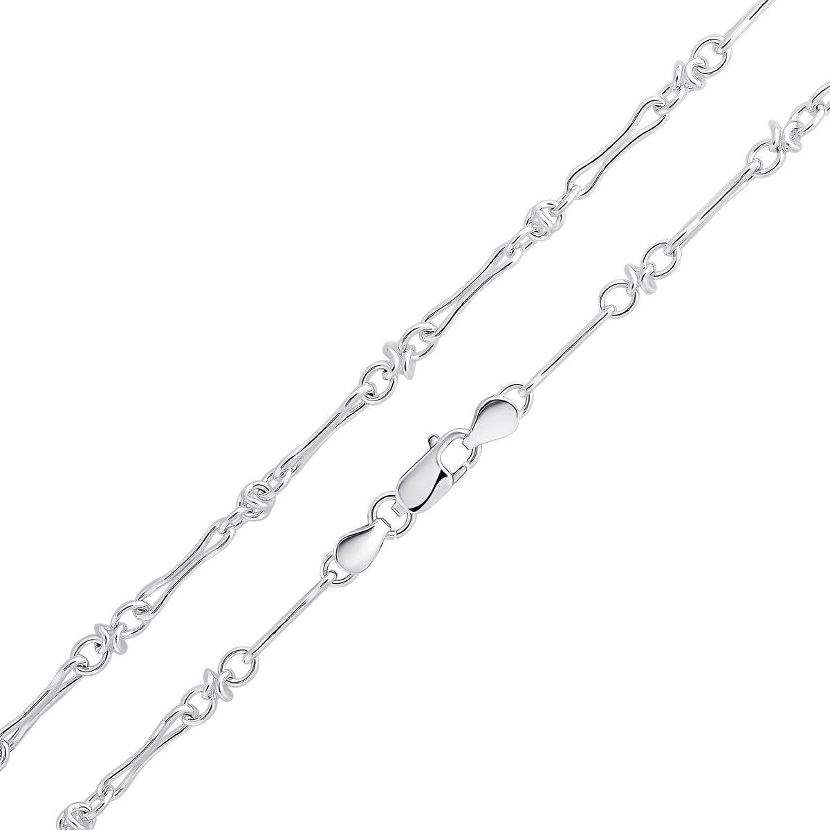 Silver 4.5mm Pinch Bar Knot 1